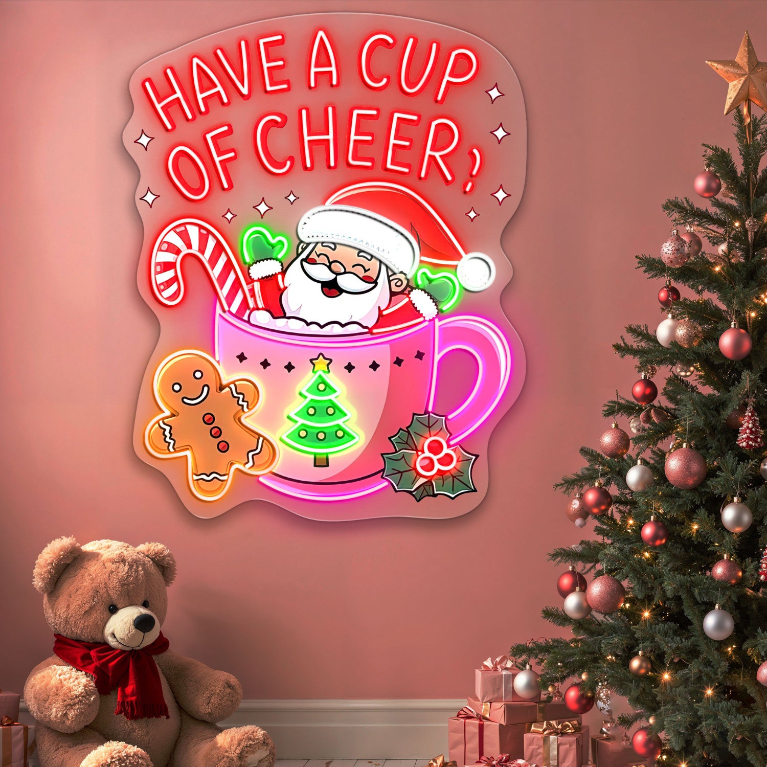 Have A Cup Of Cheer Acrylic Led Neon Sign | Shineneon