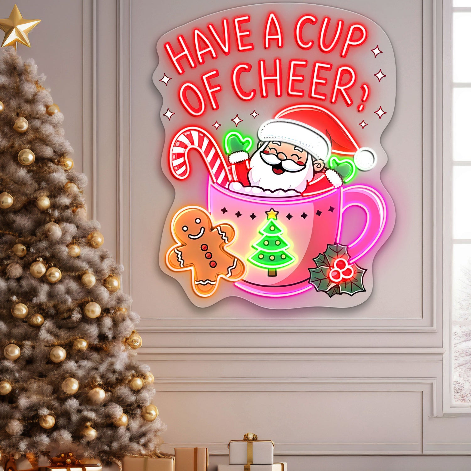 Have A Cup Of Cheer Acrylic Led Neon Sign | Shineneon