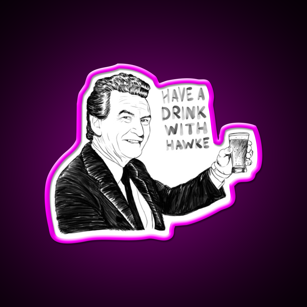 Have A Drink With Hawke Beer Bar Decor Led Neon Sign Rgb Color - Neon sign mounted on wall in room