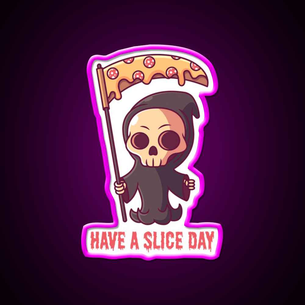 Have A Slice Day Fast Food Led Neon Sign For Burger Place Rgb Color - Shineneon