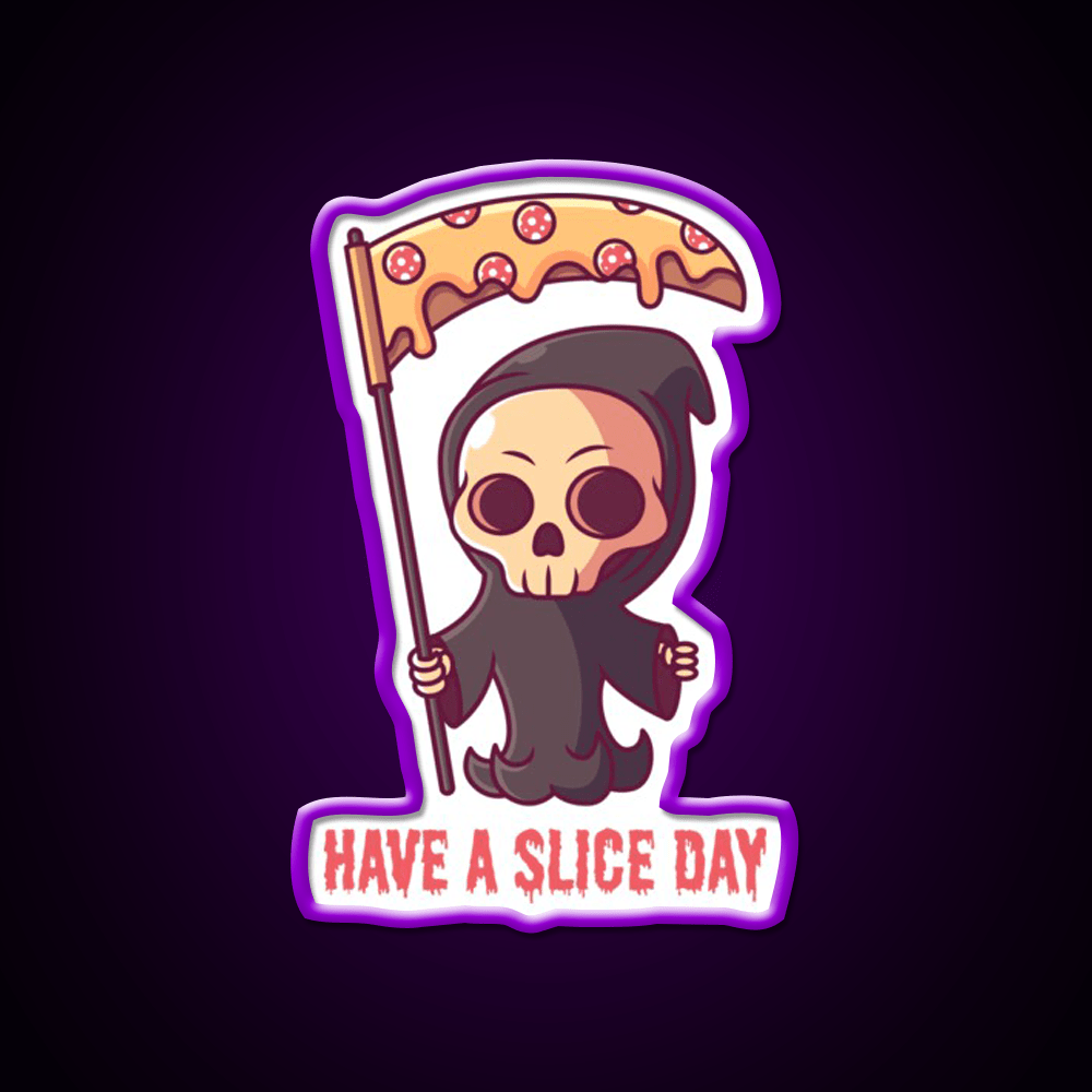 Have A Slice Day Fast Food Led Neon Sign For Burger Place Rgb Color - Shineneon