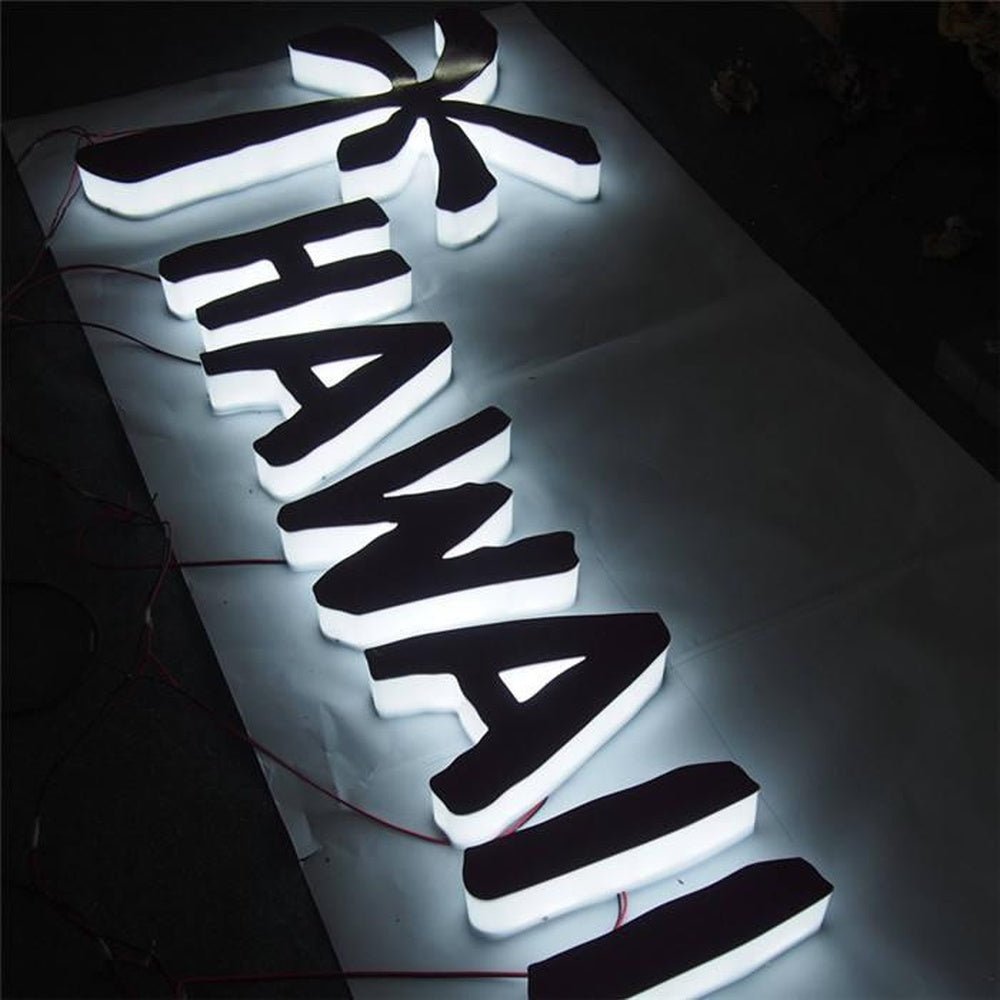 Hawaii 3D Backlit Letters Business Metal Led Sign - Shineneon