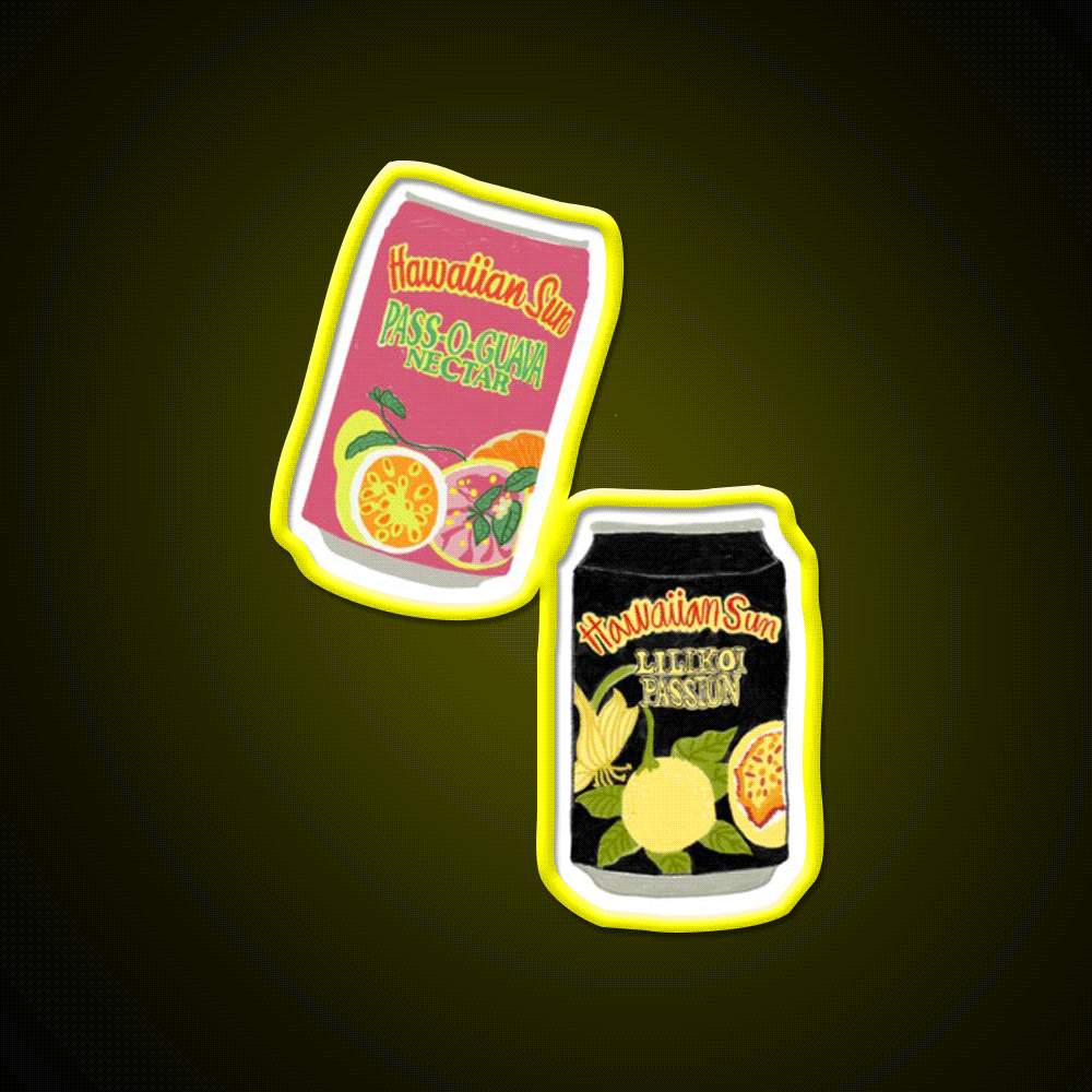 Hawaii S Favorite Juice Snack Food Led Neon Sign Rgb Color - Custom LED neon sign front view