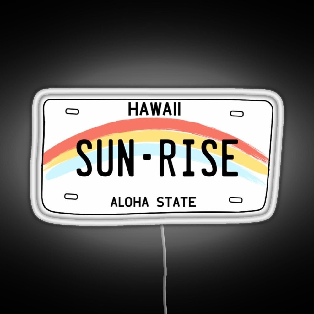 Hawaii Sunrise Licence Plate Rgb Neon Sign - Shineneon