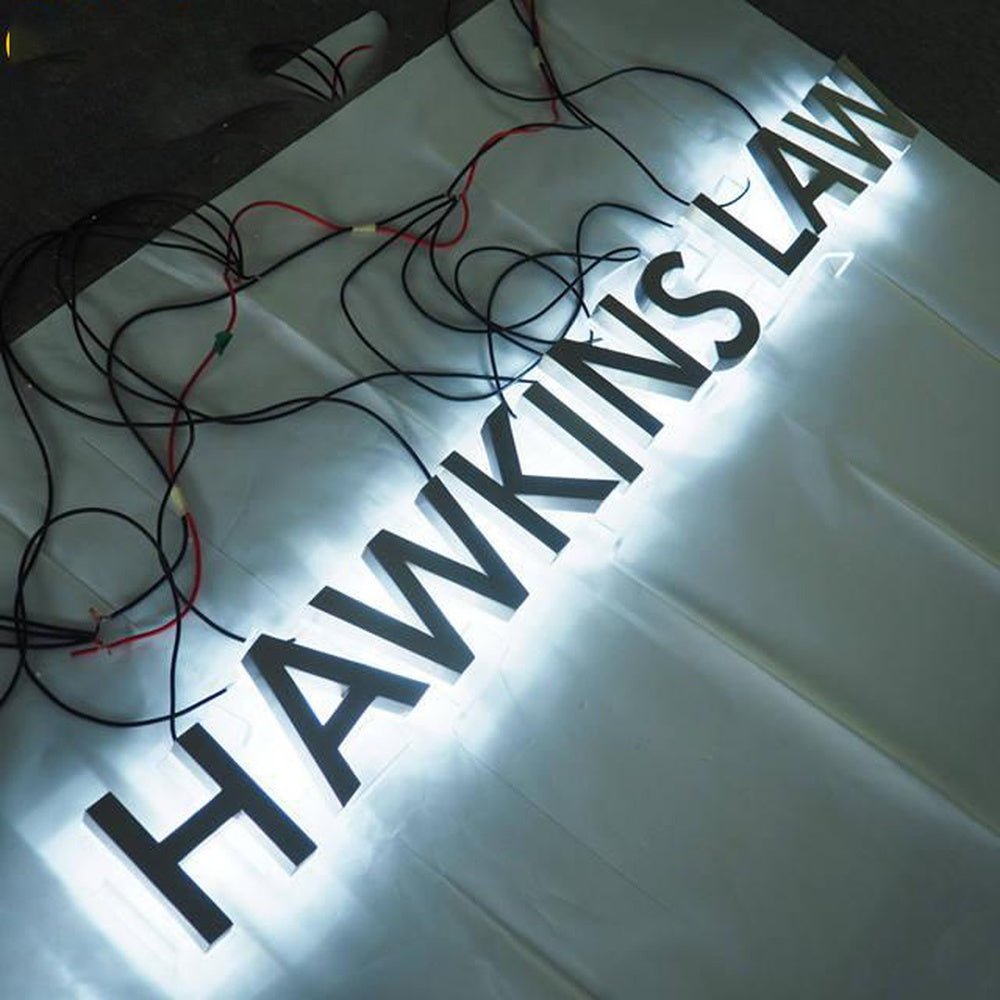 Hawkins Law 3D Backlit Letters Business Metal Led Sign - Shineneon