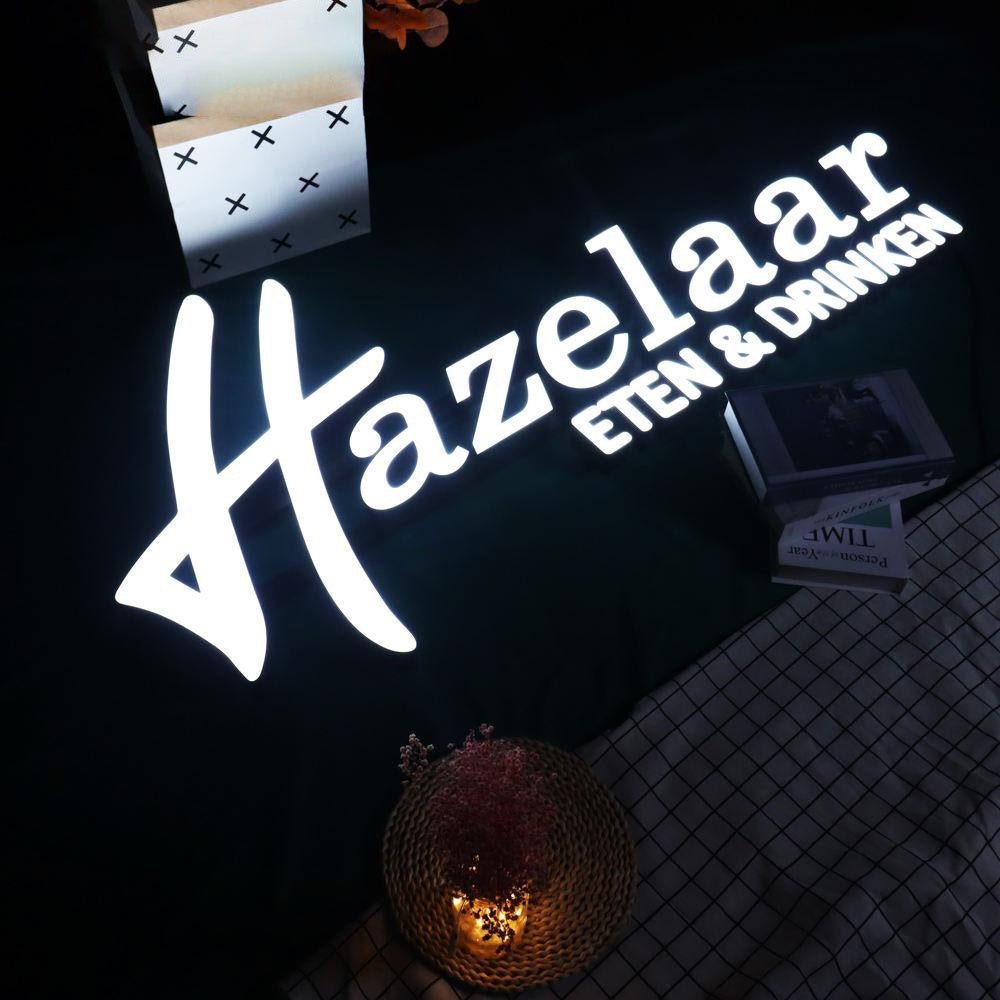 Hazellar Eten Drinken 3D Frontlit Letters Metal Led Sign - Shineneon