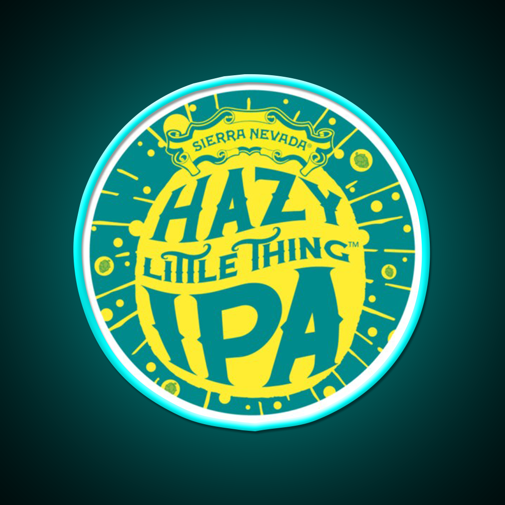 Hazy Ipa Logo Beer Bar Decor Led Neon Sign Rgb Color - Size and dimension reference