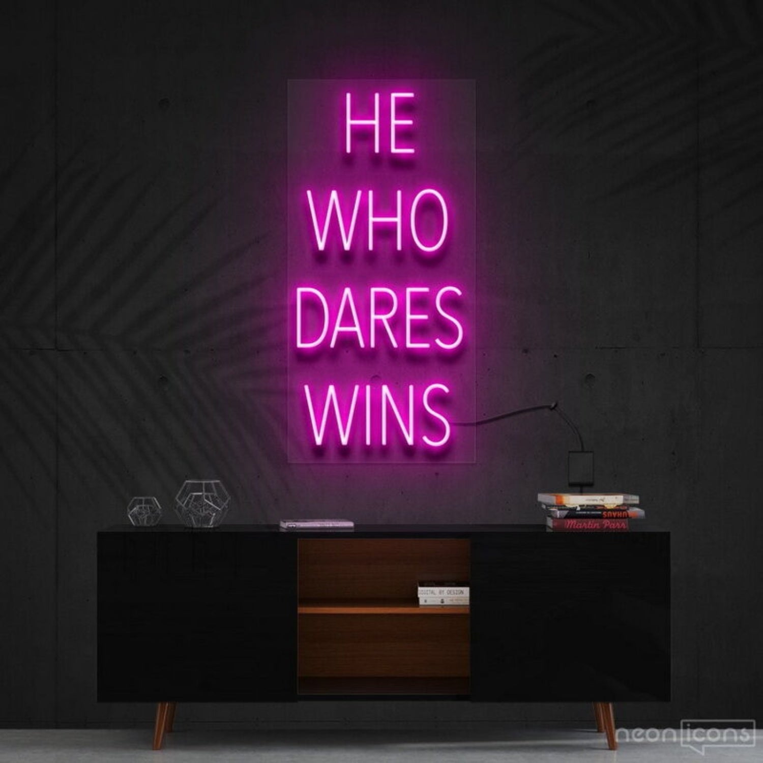 He Who Dares Wins Led Neon Sign For Motivational Spaces - Shineneon