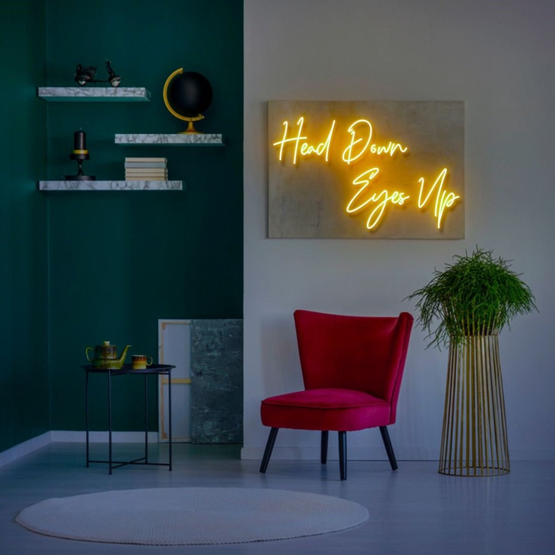 Head Down Eyes Up Led Sign Business Neon Sign - Shineneon