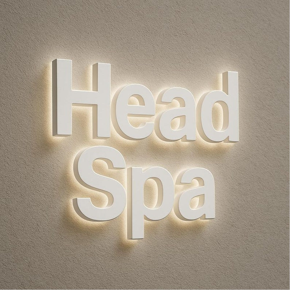 Head Spa 3D Frontlit And Backlit Channel Letter Led Light Sign - Shineneon
