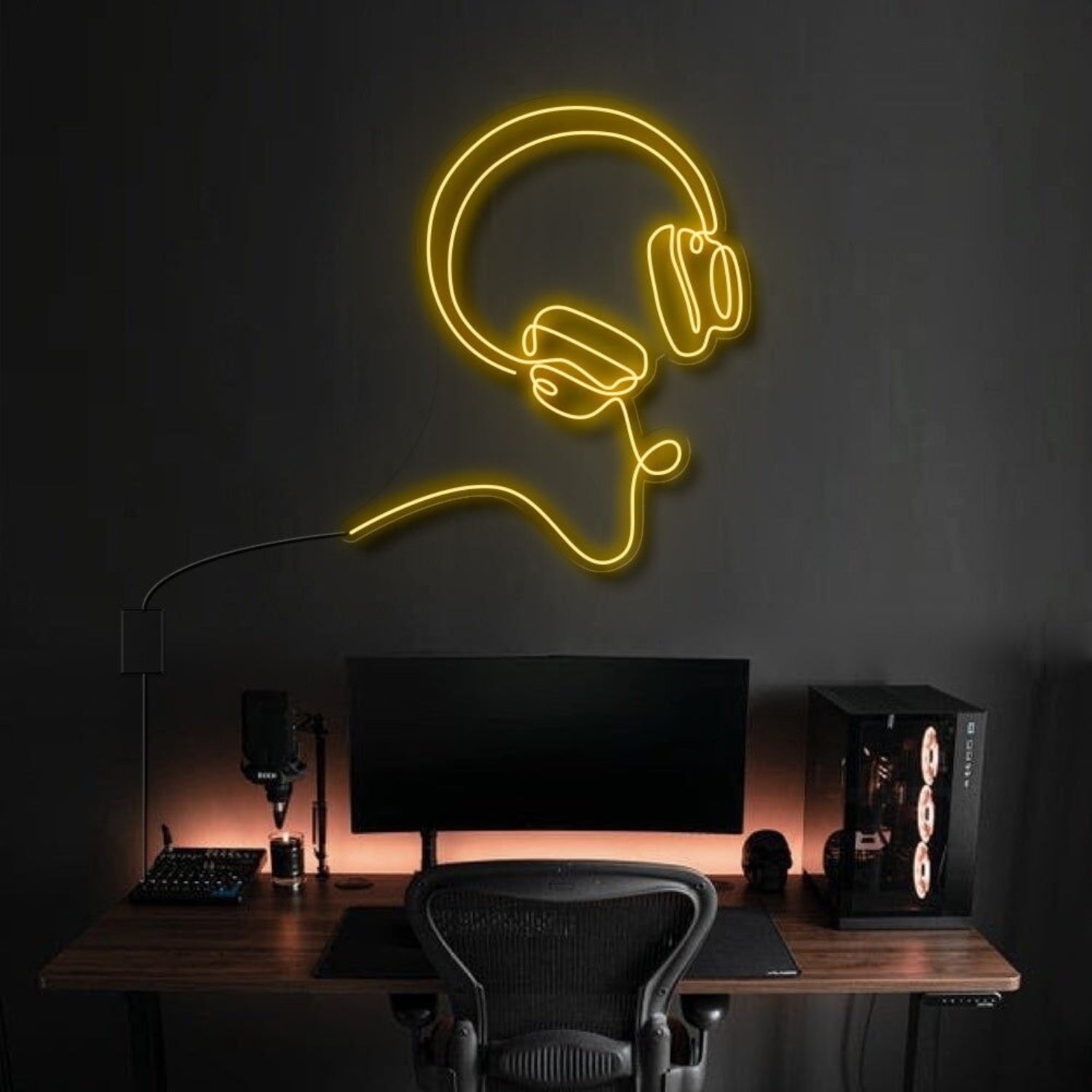 Headphones Line Art Bose Style Led Neon Sign | Shineneon