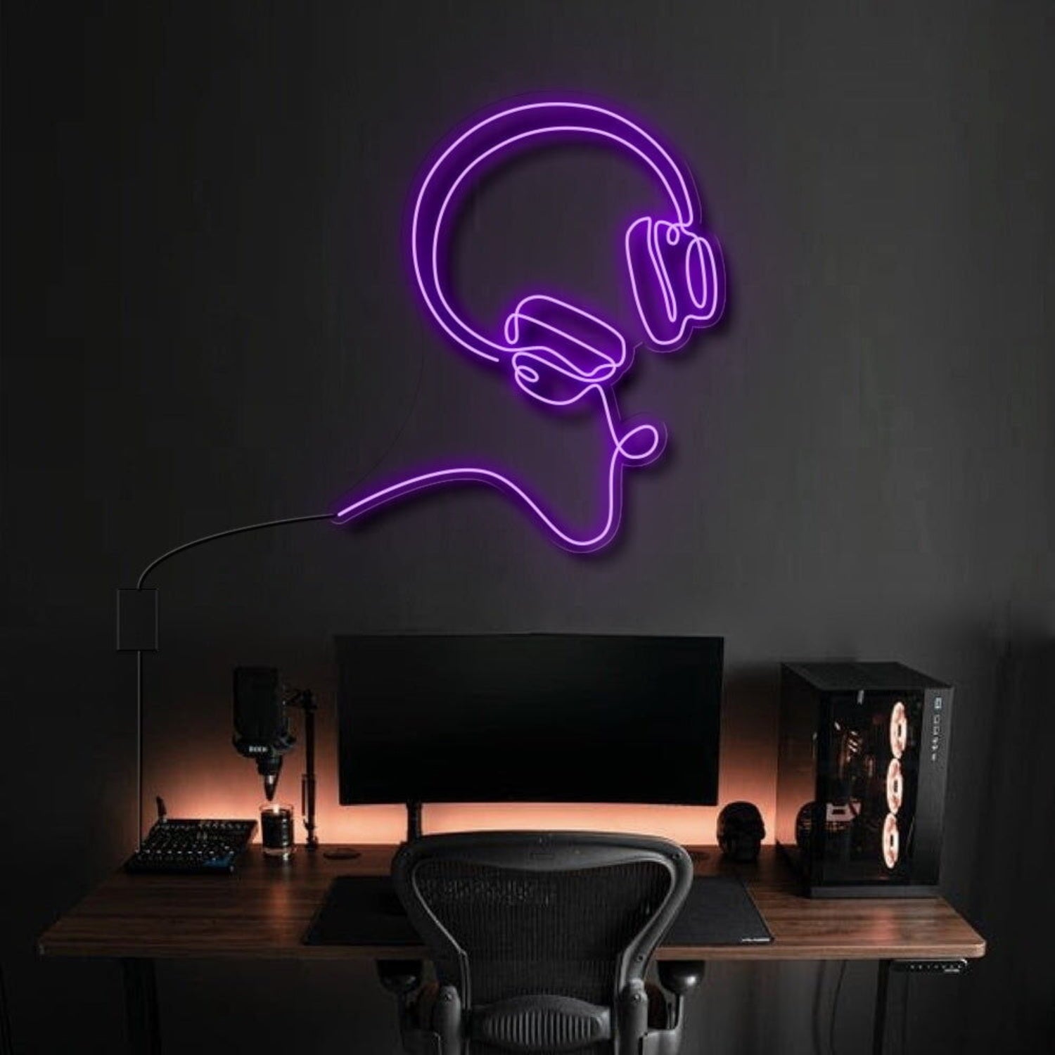 Headphones Line Art Bose Style Led Neon Sign | Shineneon