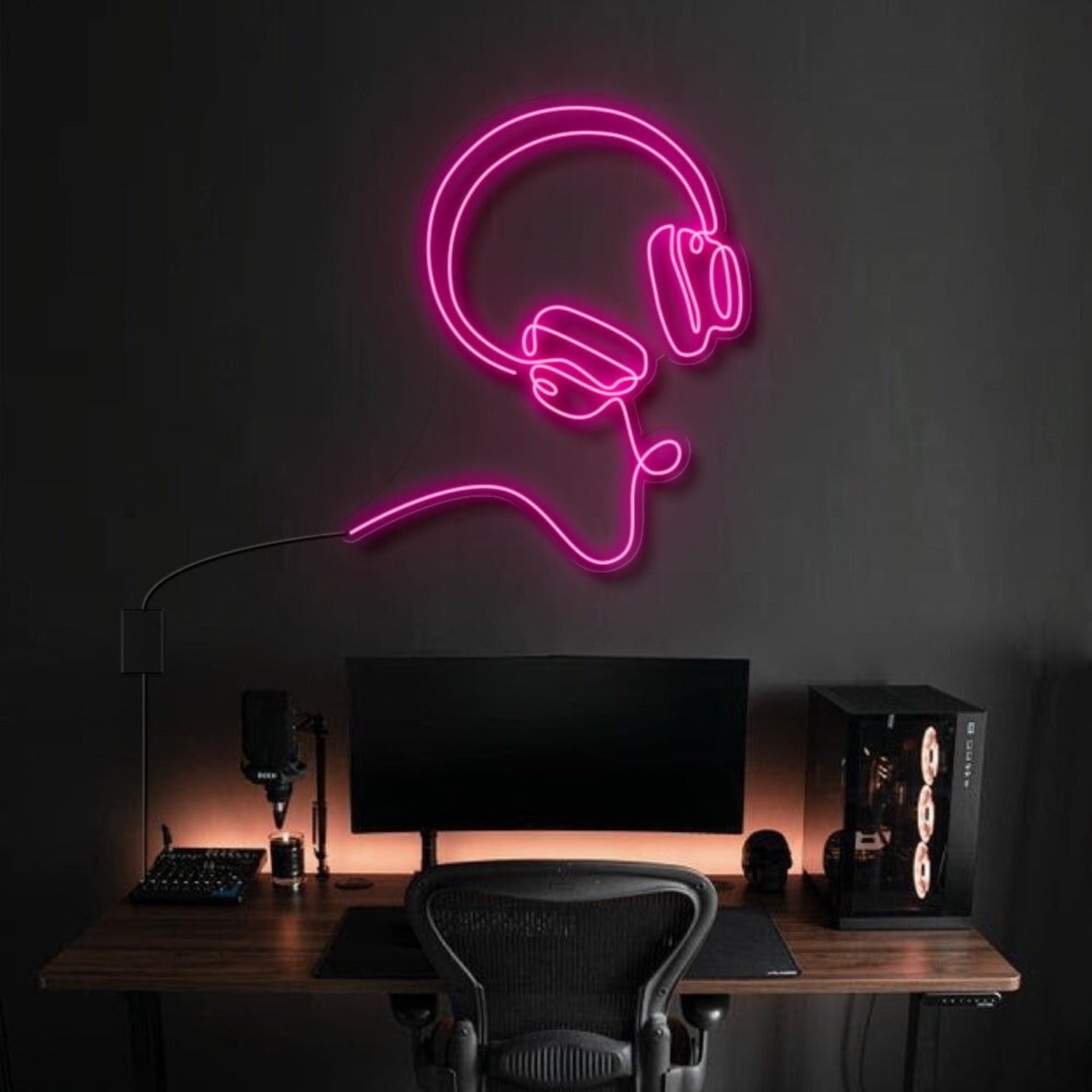 Headphones Line Art Bose Style Led Neon Sign | Shineneon
