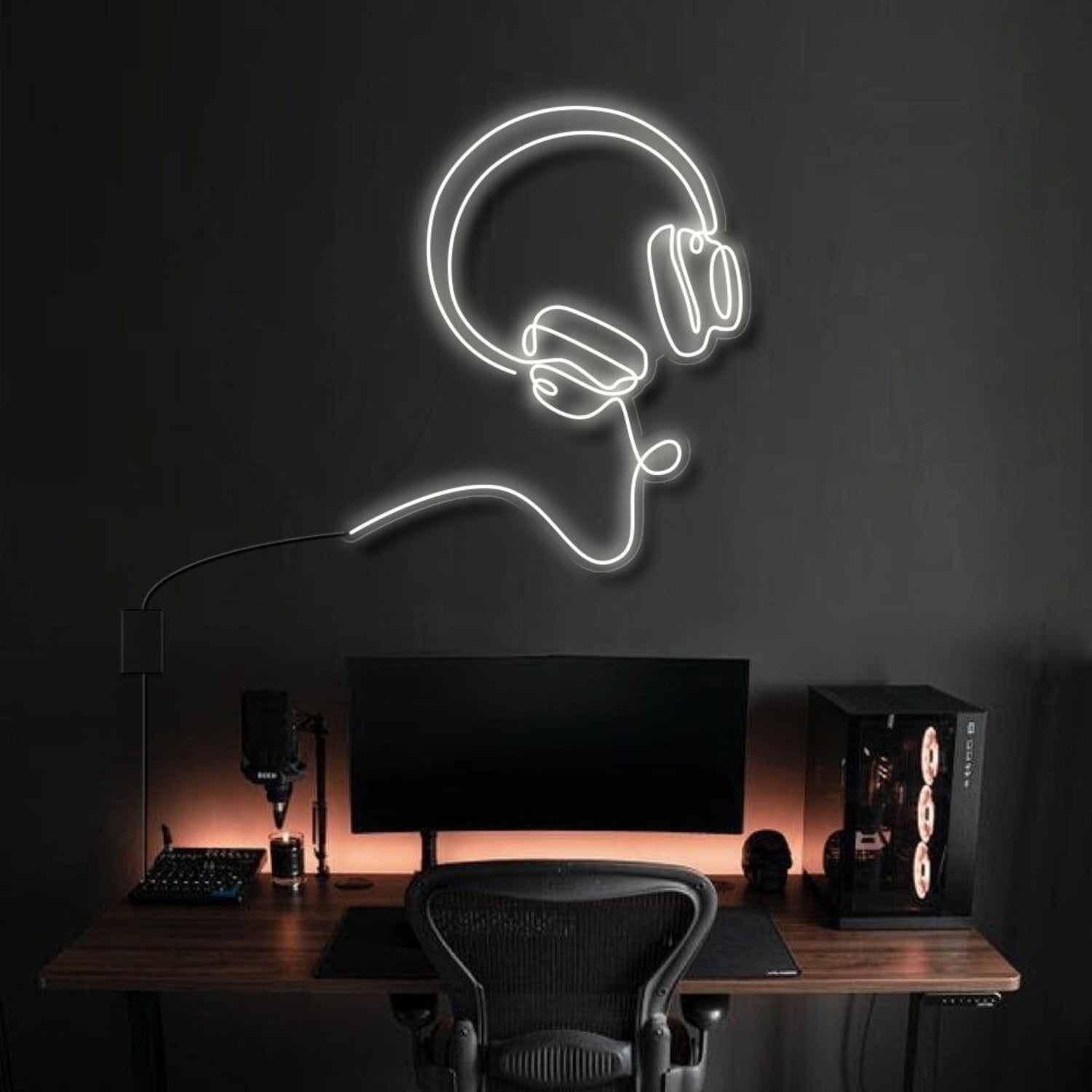 Headphones Line Art Bose Style Led Neon Sign | Shineneon