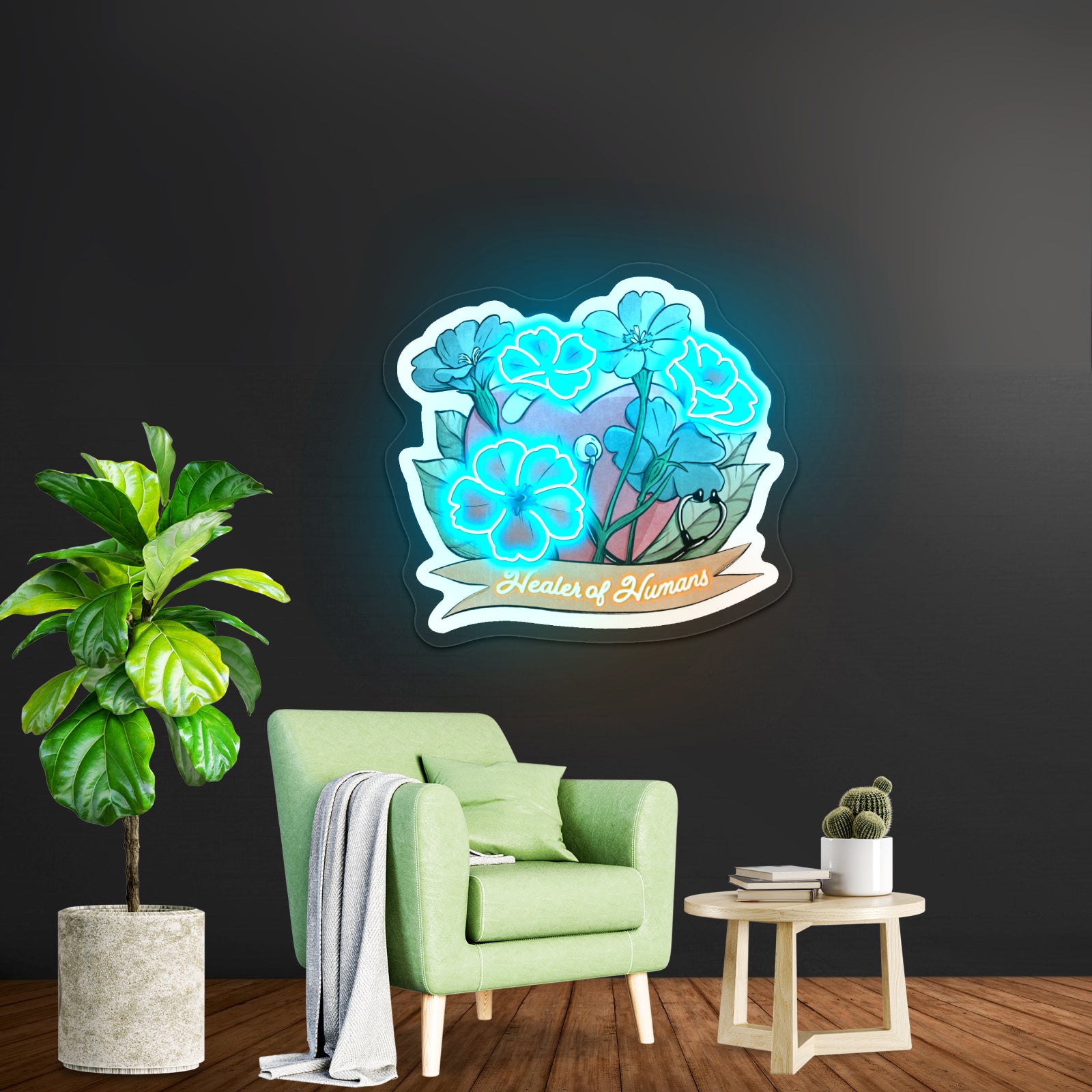 Healer Of Humans Light Up Sign Custom