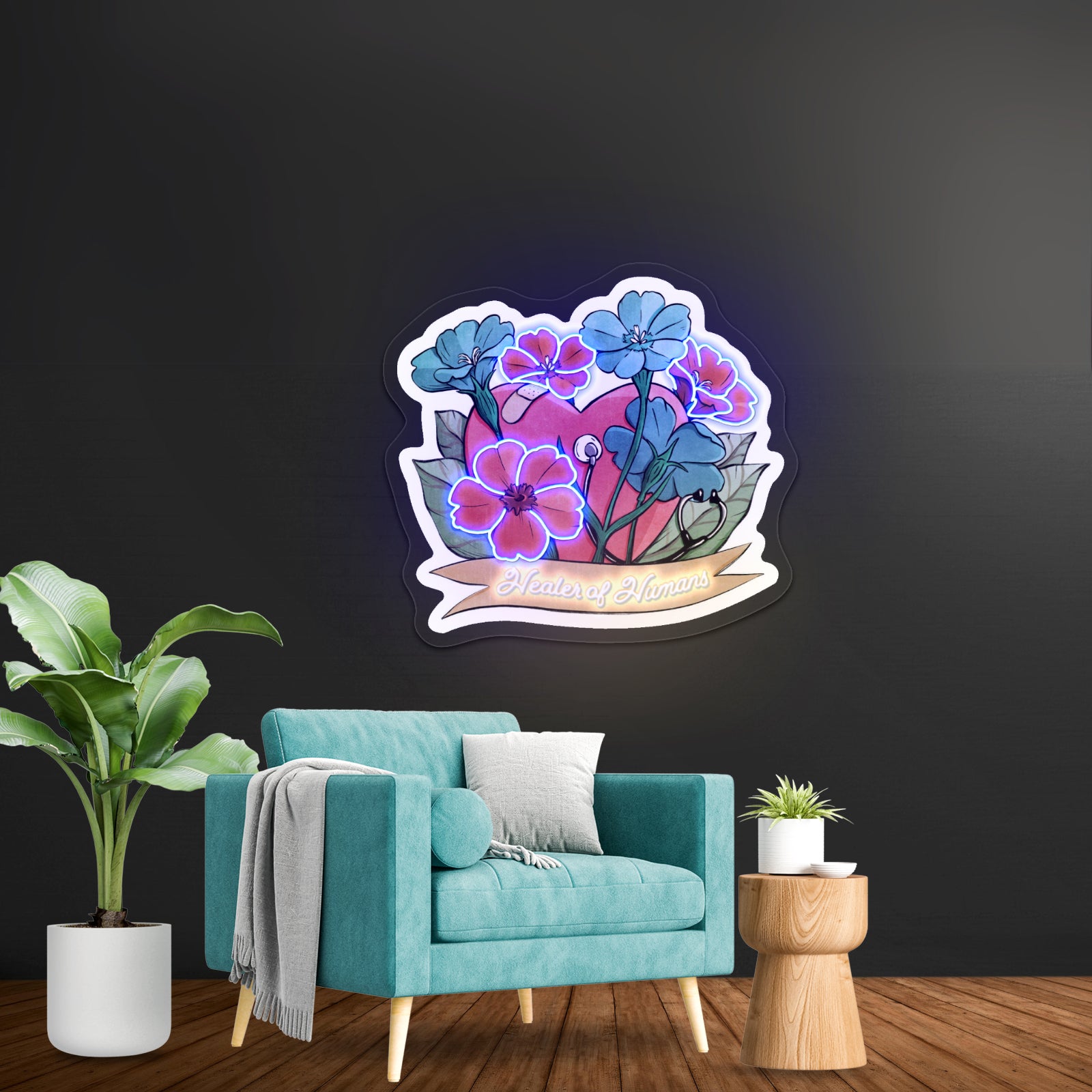 Healer Of Humans Light Up Sign Custom