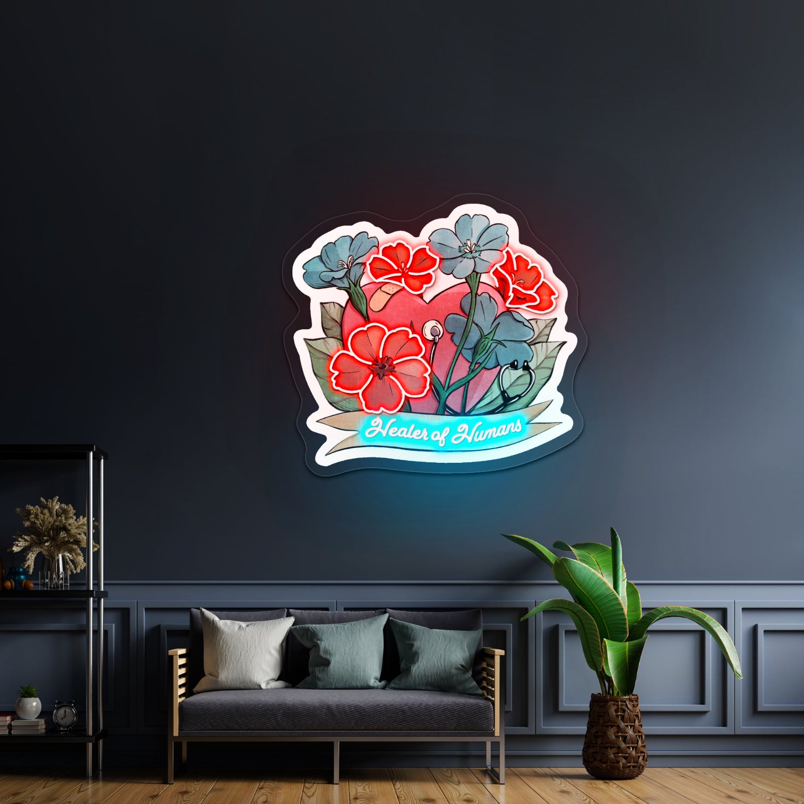 Healer Of Humans Light Up Sign Custom