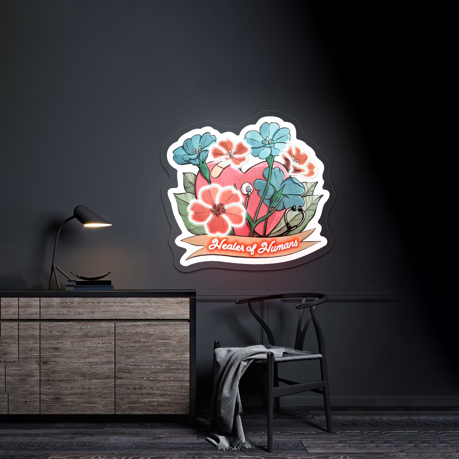 Healer Of Humans Light Up Sign Custom