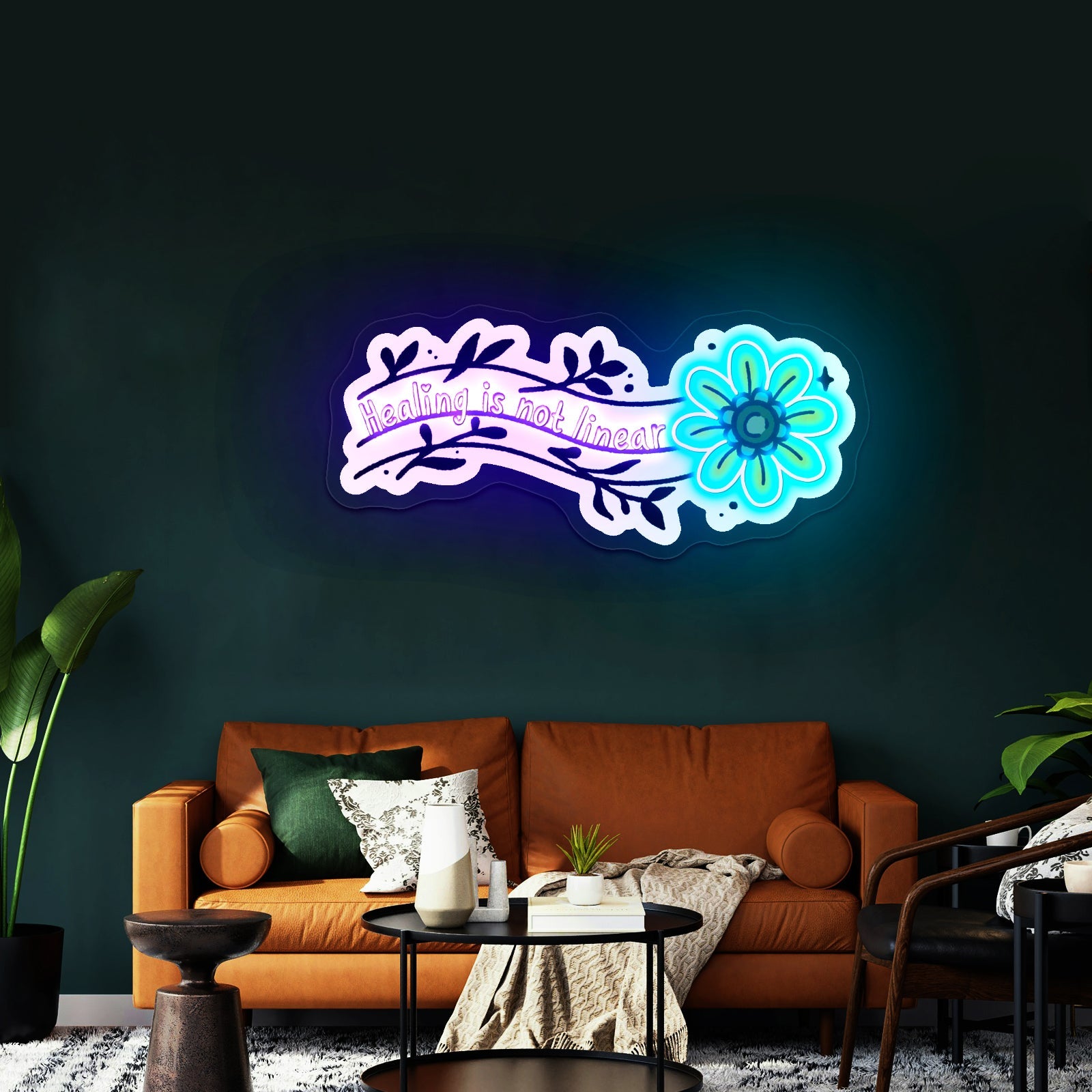 Healing Is Not Linear Light Up Signs For Room - Shineneon