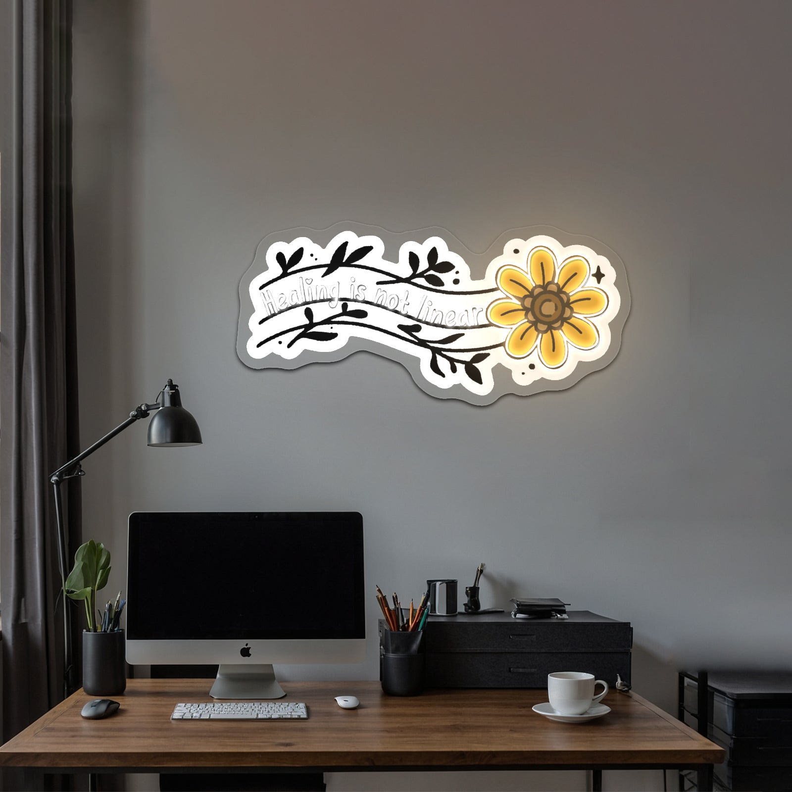 Healing Is Not Linear Light Up Signs For Room
