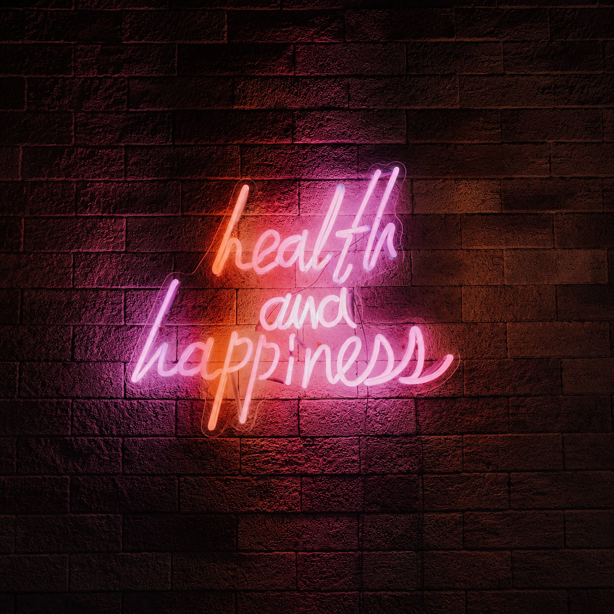 Health And Happiness Wall Decor LED Neon Sign - 01 Original Product Image