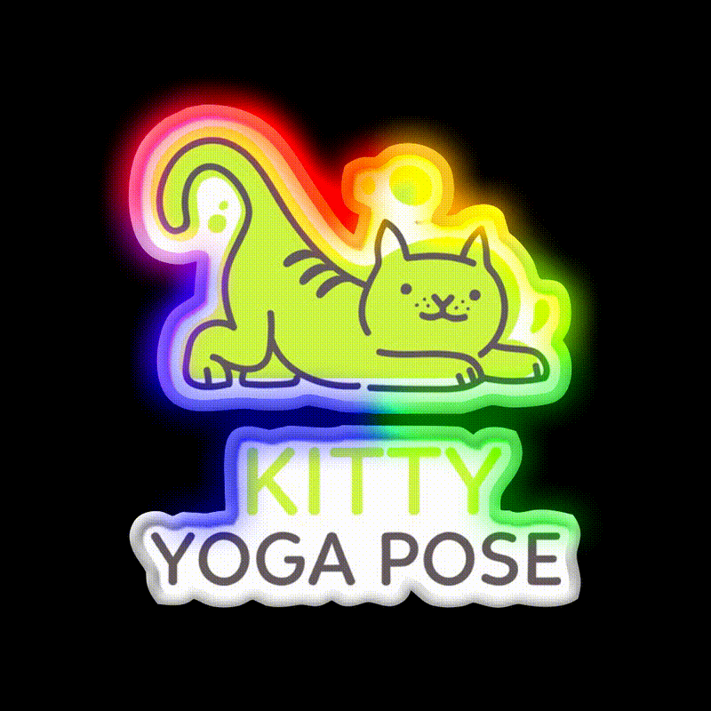 Health Yoga Cute Money Meditation Yoga Led Neon Sign Rgb Color