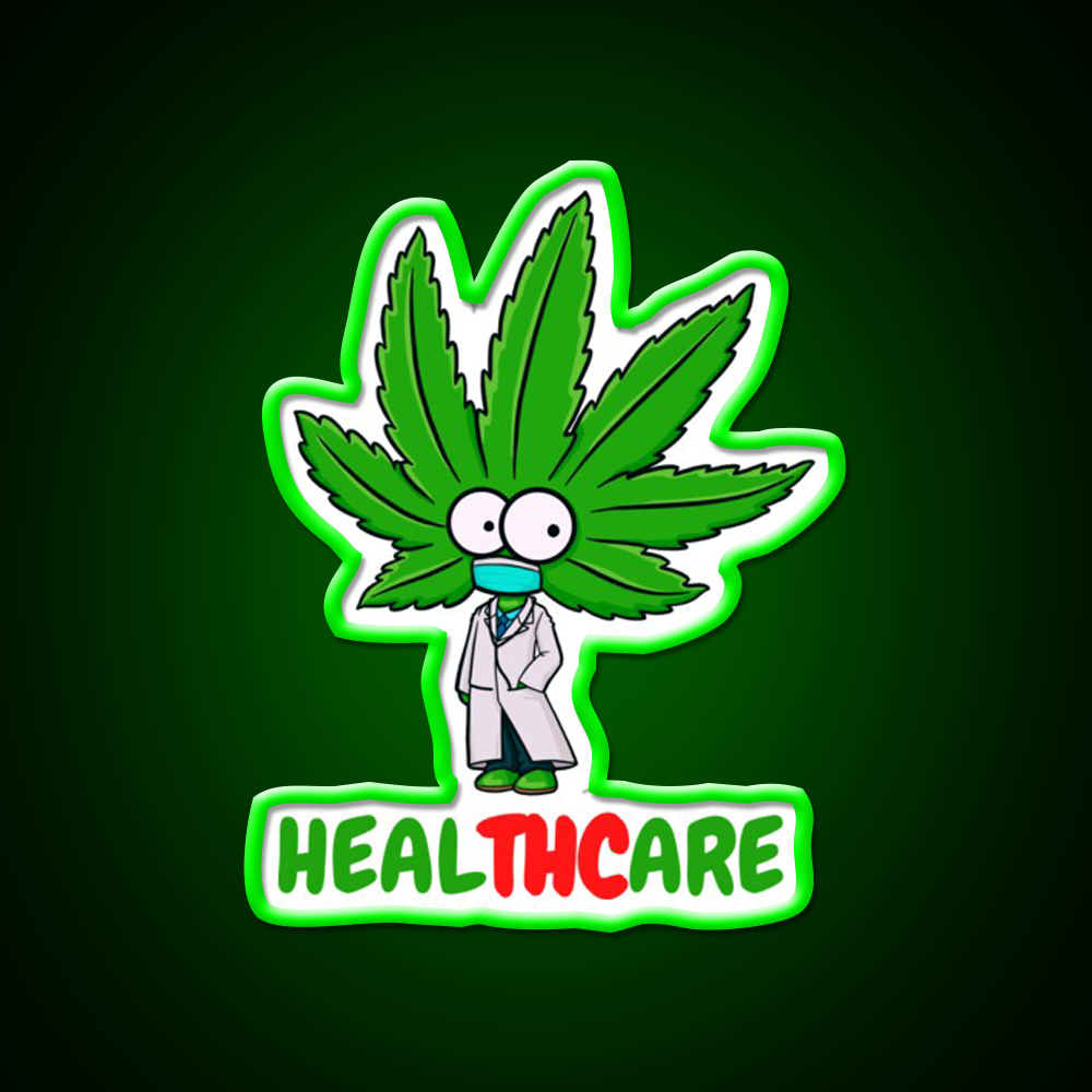 Healthcare Hemp Inspired Green Leaf Led Neon Sign Rgb Color - LED neon sign view 8