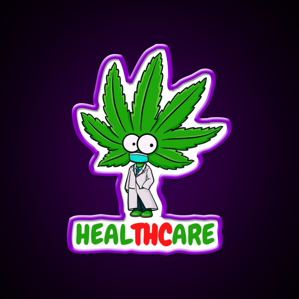 Healthcare Hemp Inspired Green Leaf Led Neon Sign Rgb Color - Shineneon