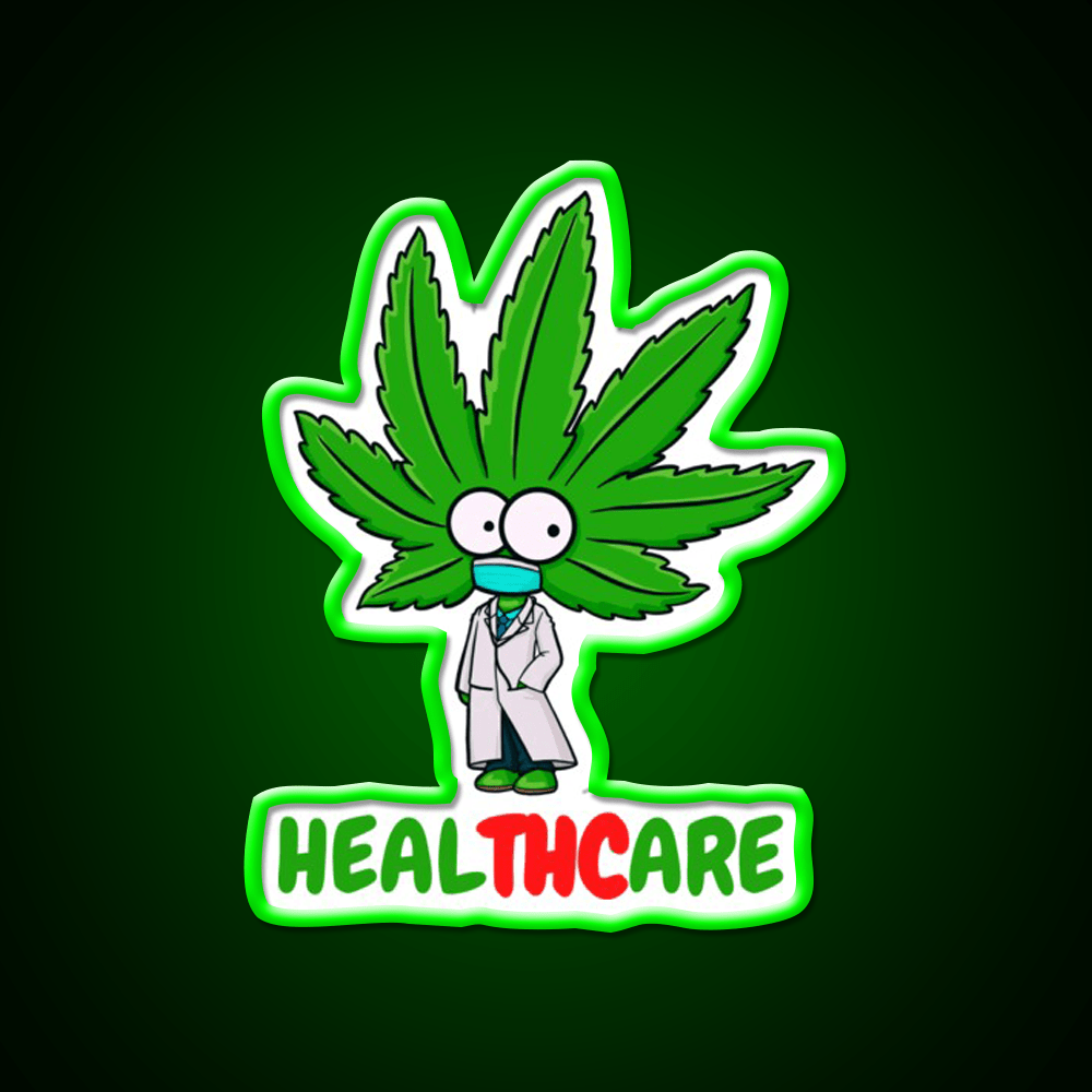 Healthcare Hemp Inspired Green Leaf Led Neon Sign Rgb Color - Shineneon