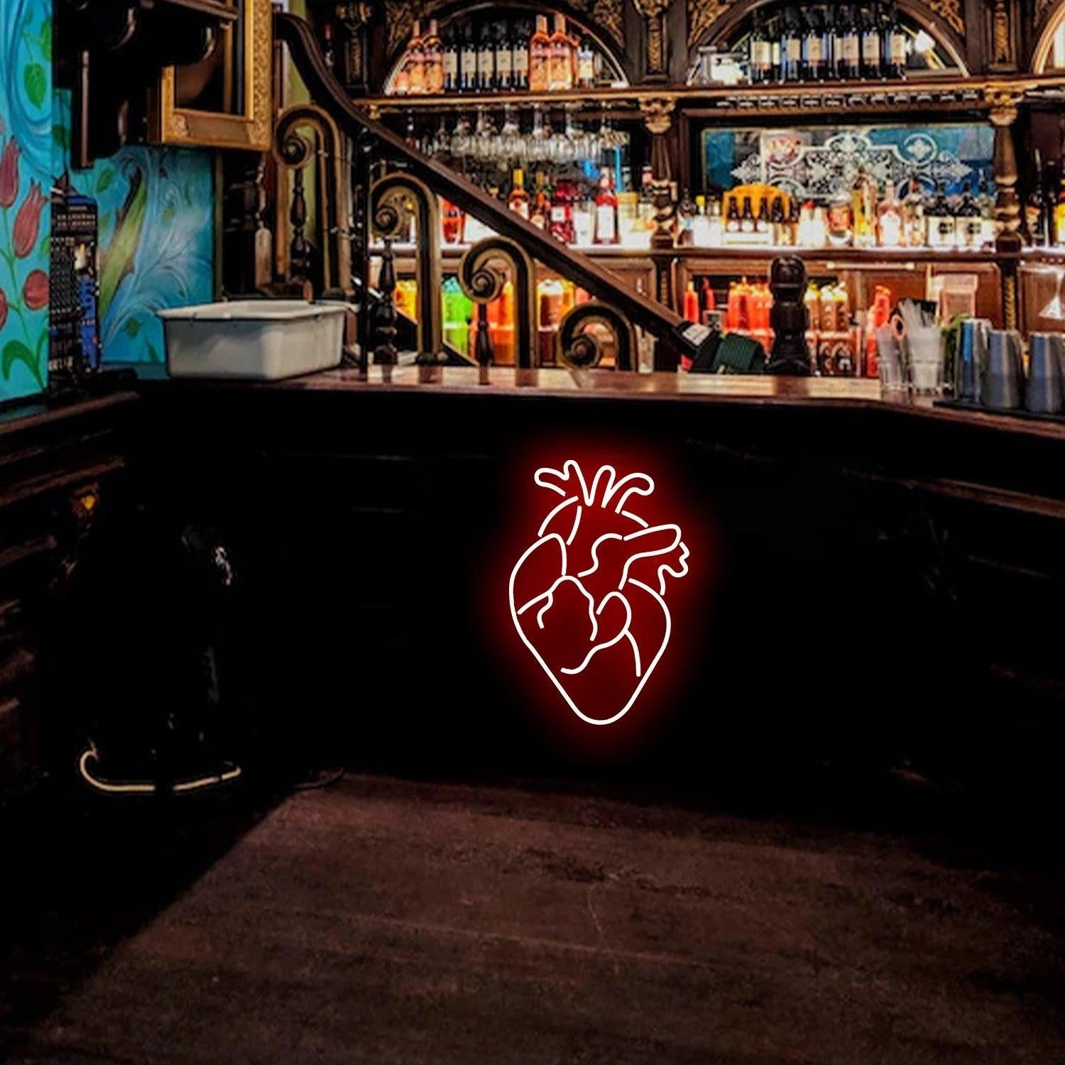 Heart Anatomy Red Led Neon Sign For Indoor Decor Bars Medical Spaces - Shineneon