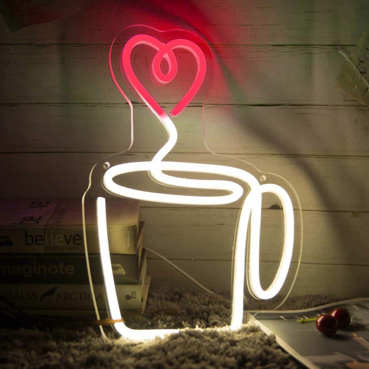 Heart Aroma Coffee Cup Led Neon Sign | Shineneon