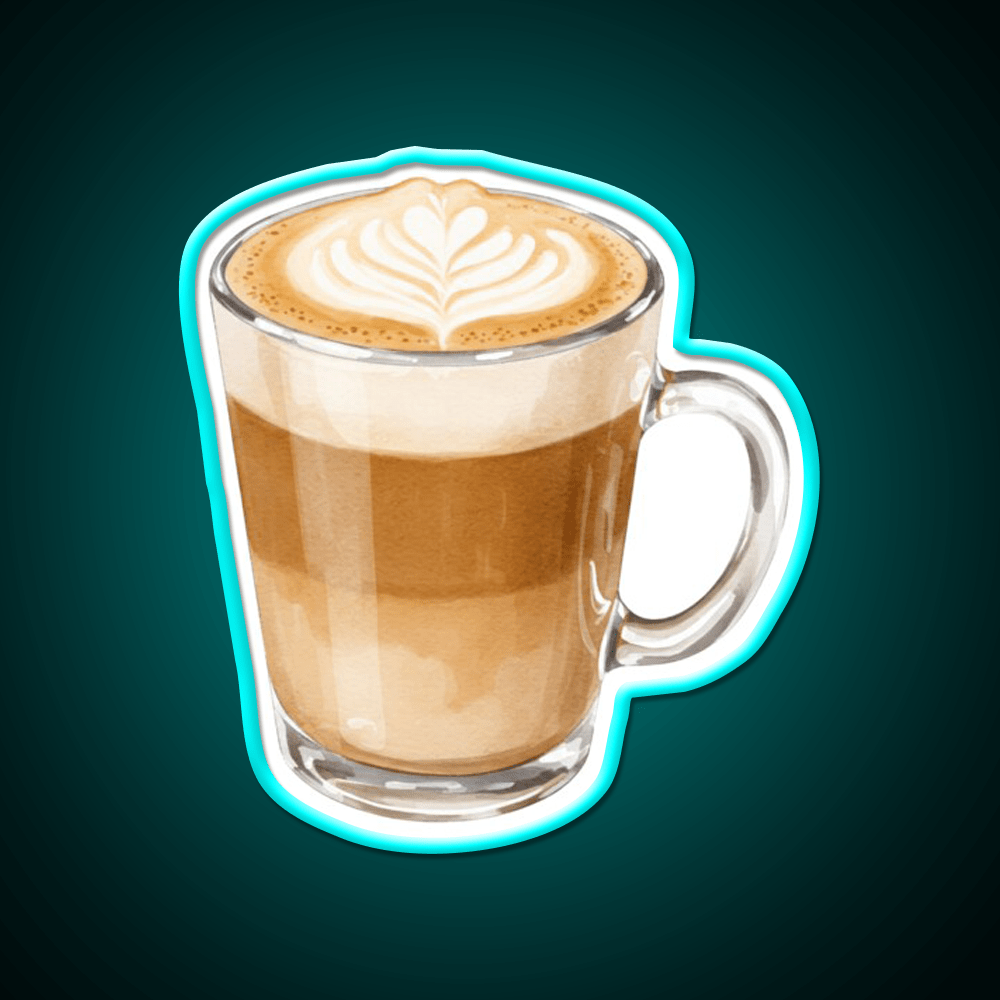 Heart Latte Watercolor Cafe Led Neon Sign Espresso Bar Art Rgb Color - Shineneon