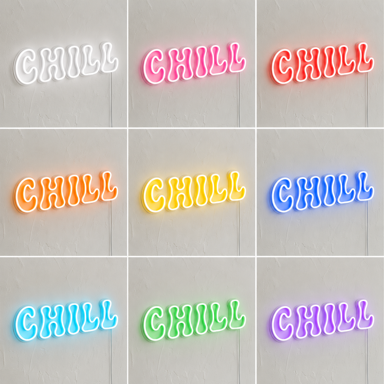 Heart Living Room LED Neon Sign Wall Art color grid