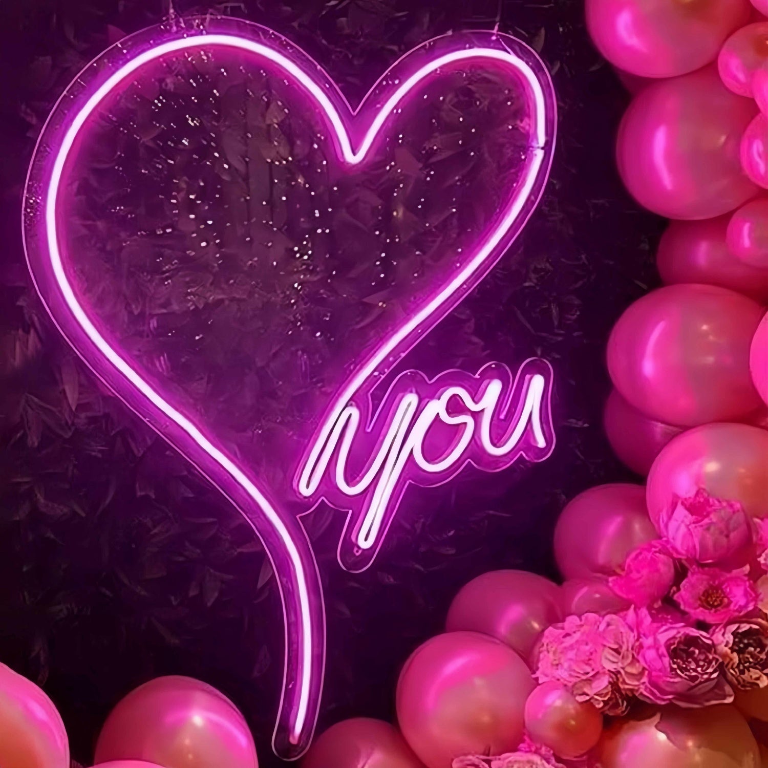 Heart Love You Wedding Neon Sign Romantic Room Decor | Shineneon