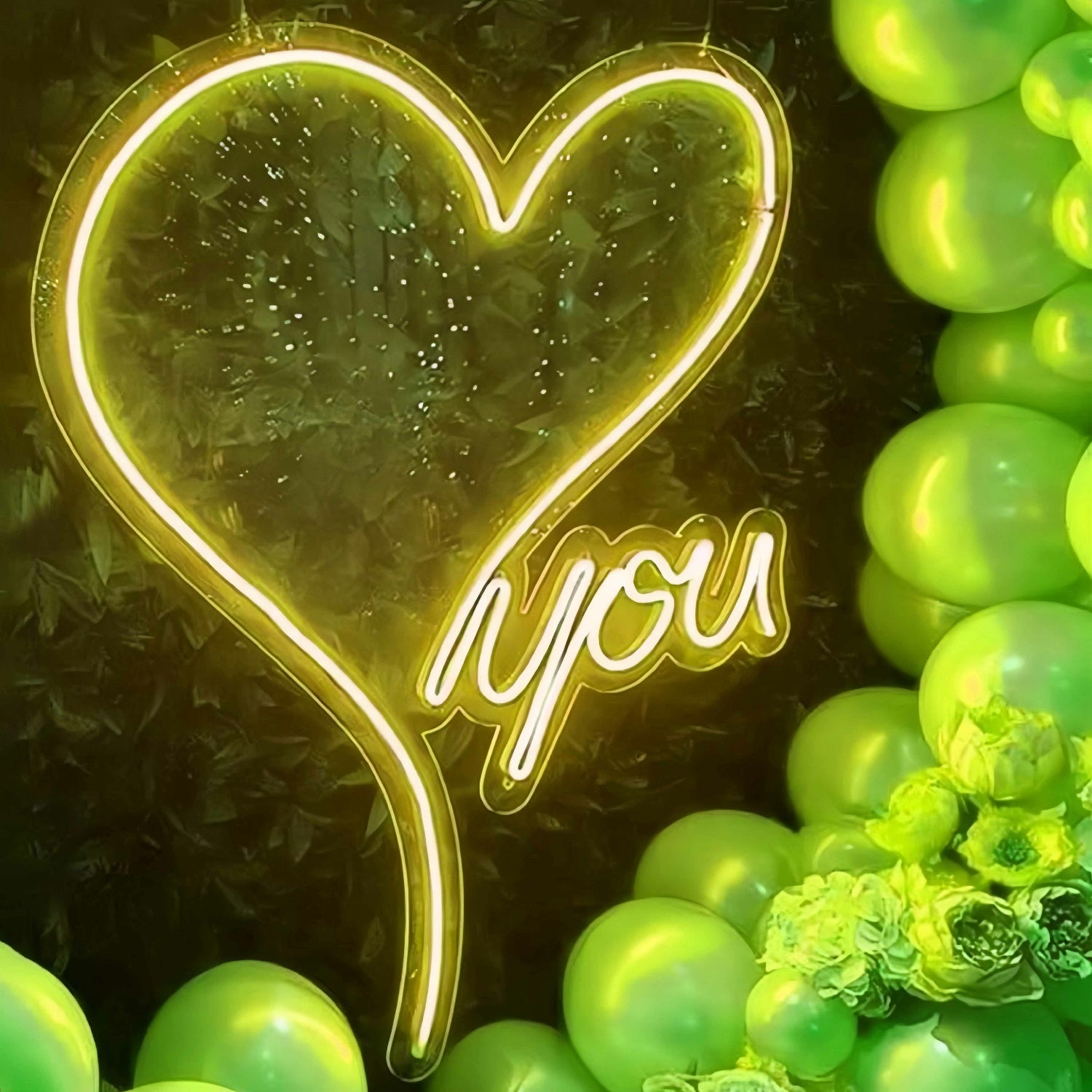 Heart Love You Wedding Neon Sign Romantic Room Decor | Shineneon