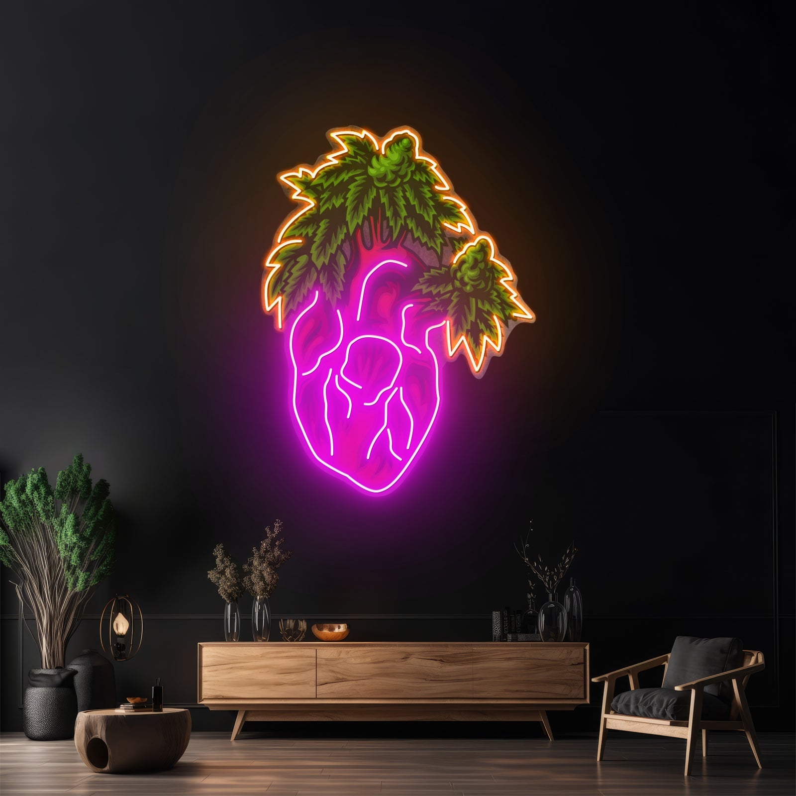 Heart Marijuana Led Neon Sign Light Custom Led Signs - Shineneon