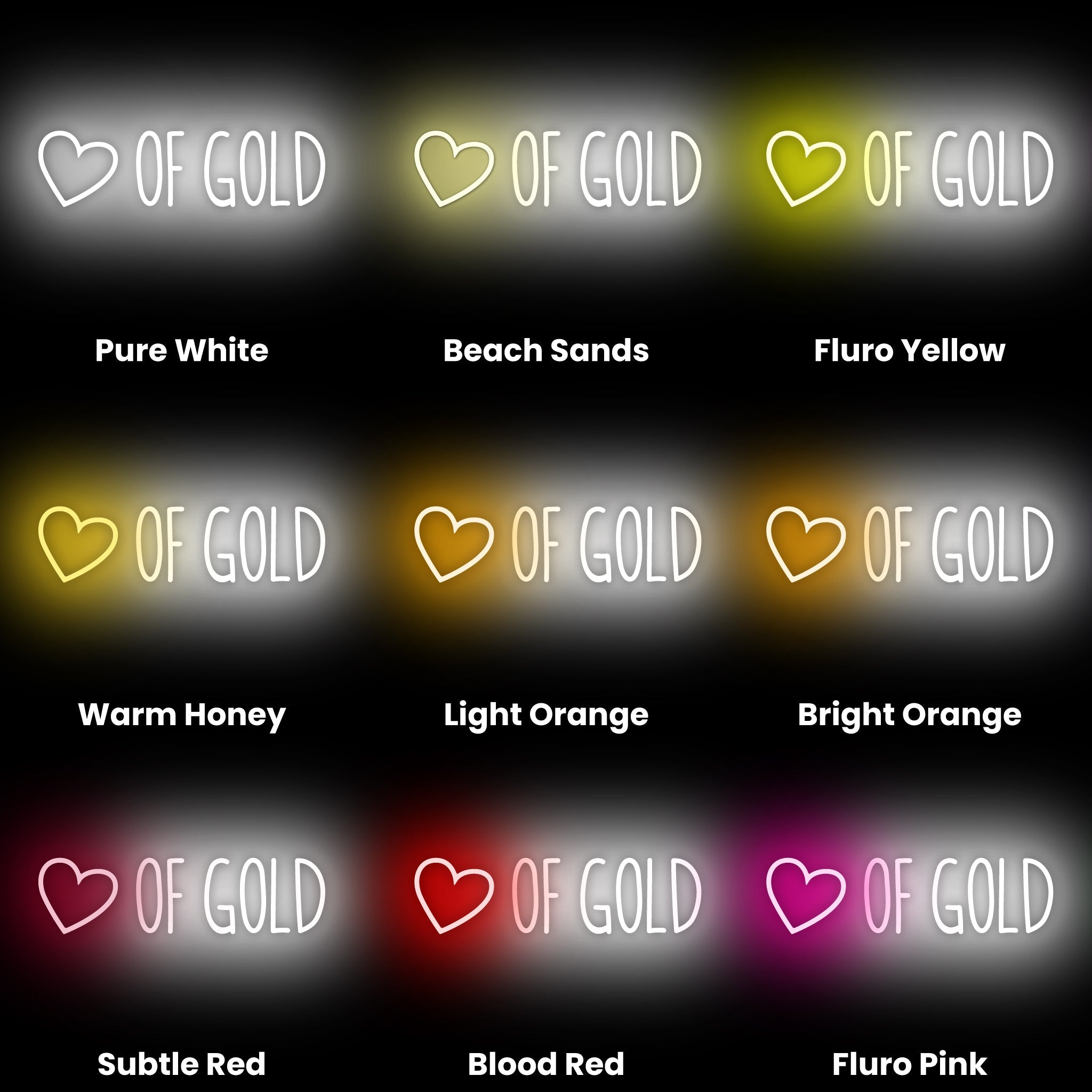 Heart Of Gold Led Neon Sign | Shineneon
