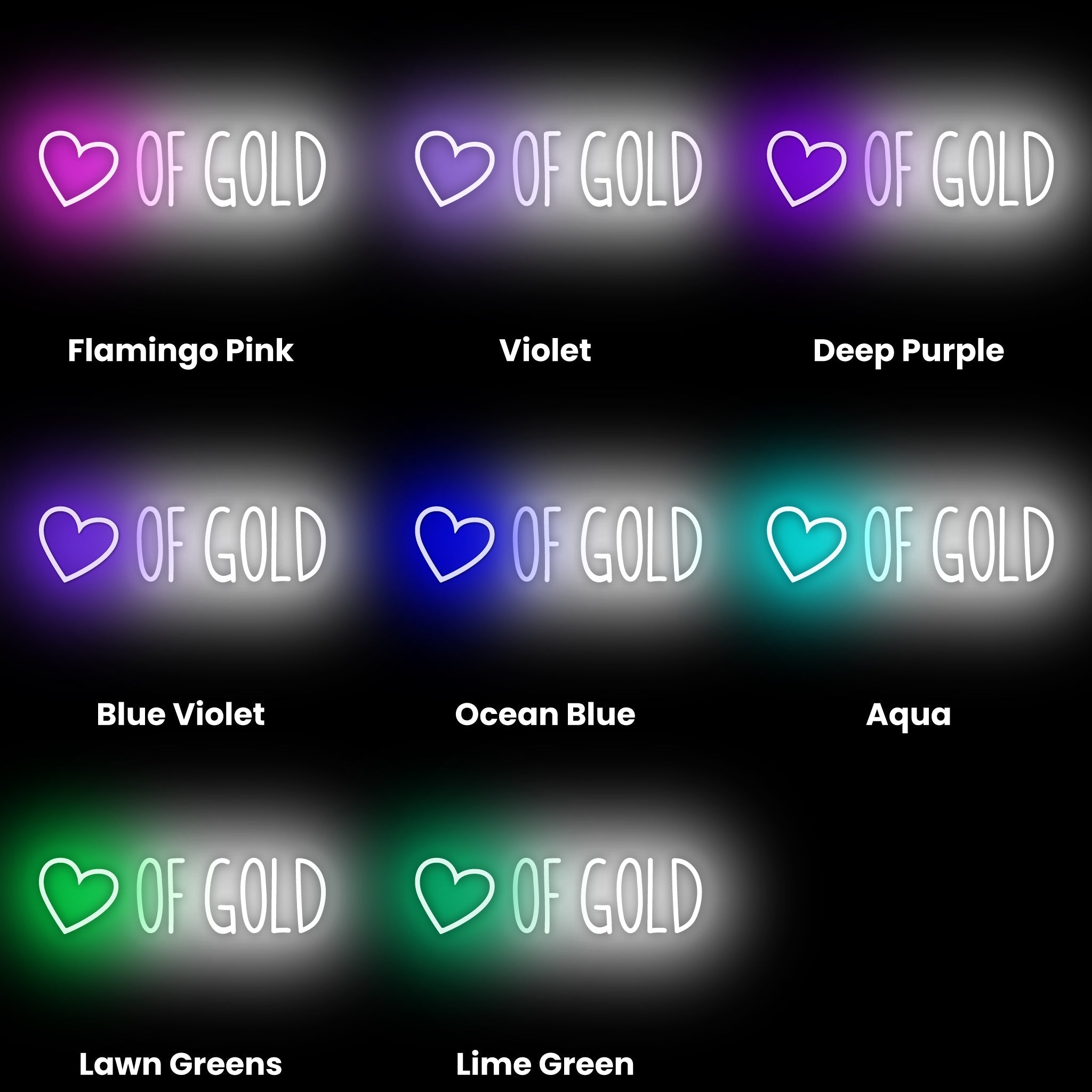 Heart Of Gold Led Neon Sign | Shineneon
