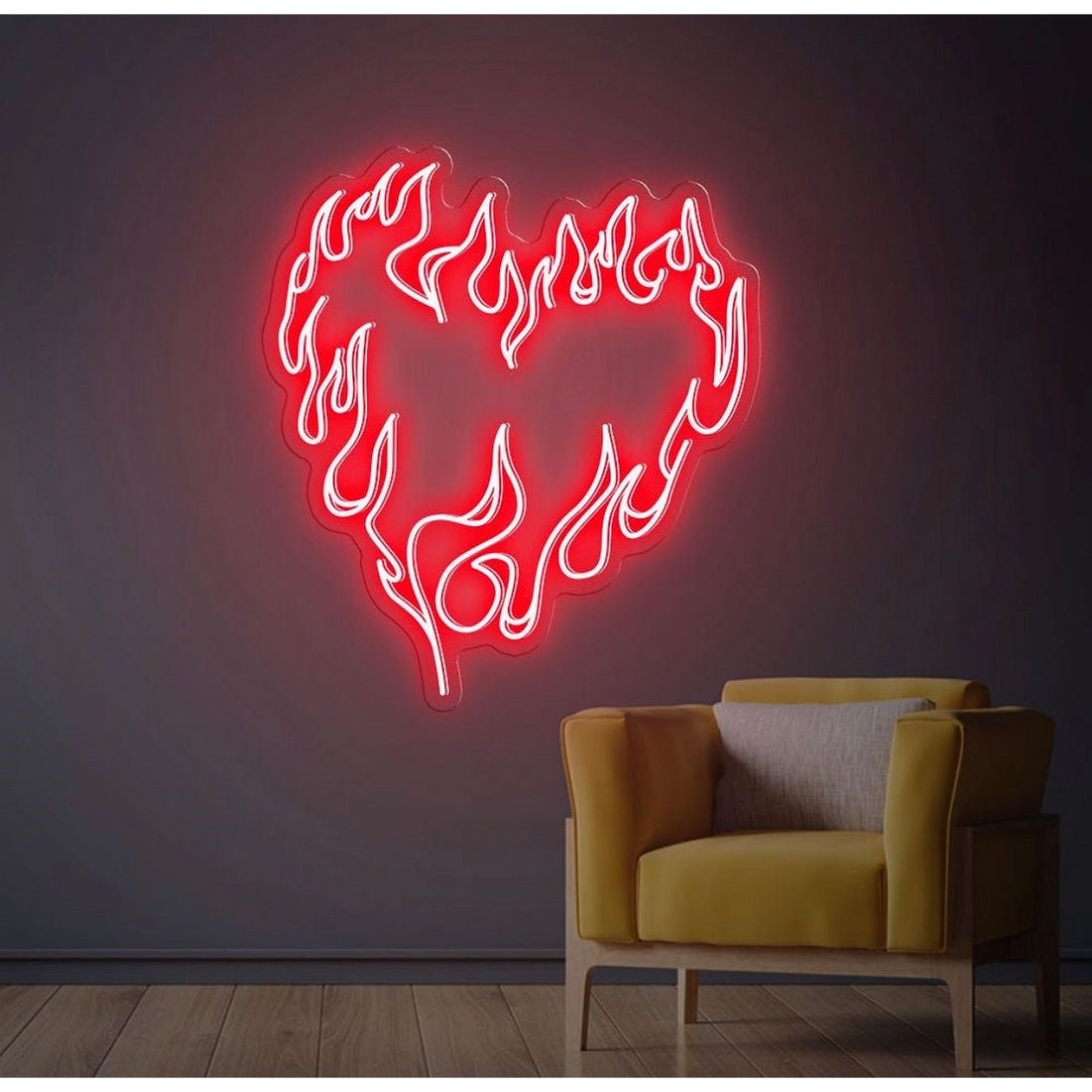 Heart On Fire Led Sign Business Neon Sign - Shineneon