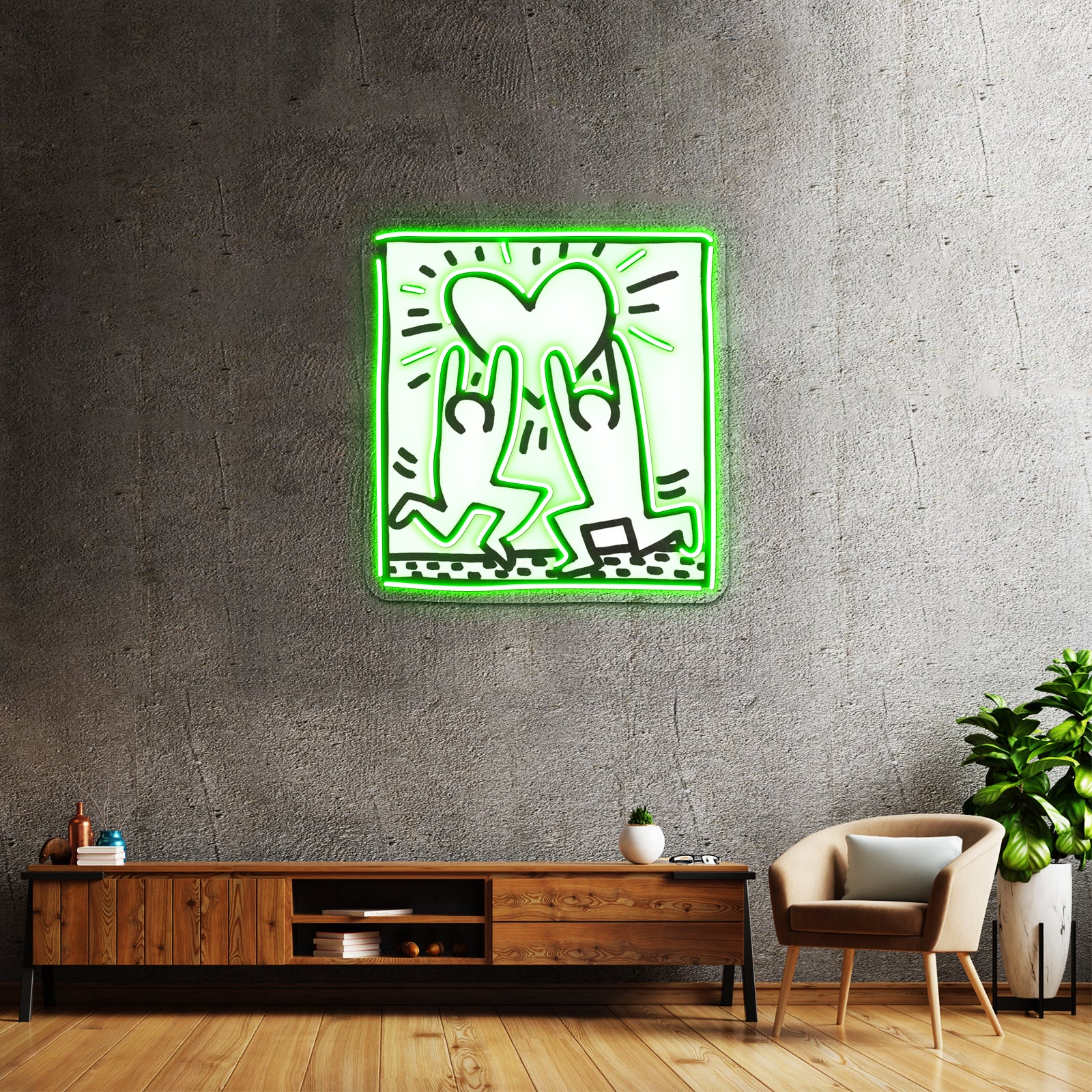 Heart People Pop Artwork Large Neon Signs | Shineneon