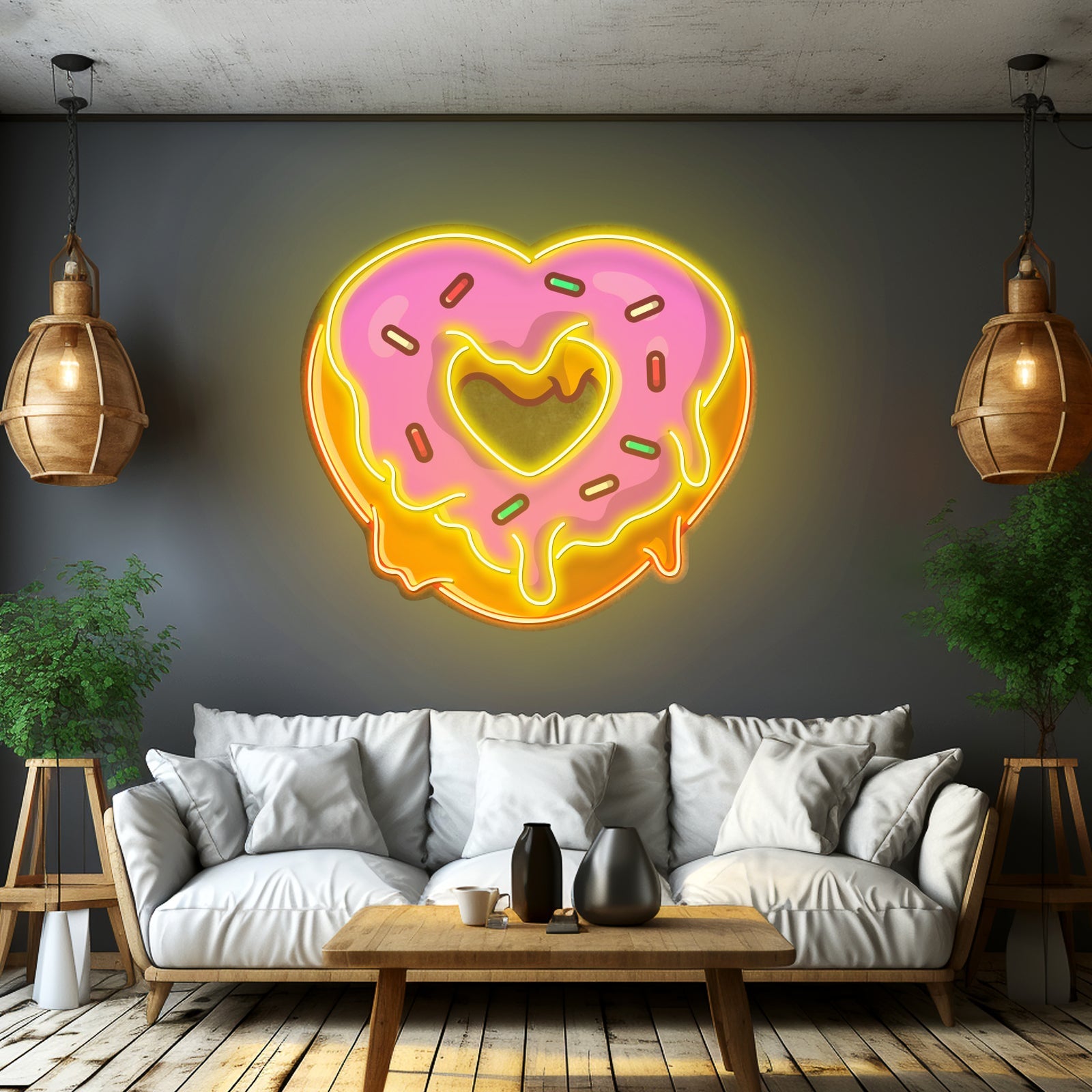 Heart Shaped Donut Led Neon Sign Light Custom Led Signs - Shineneon