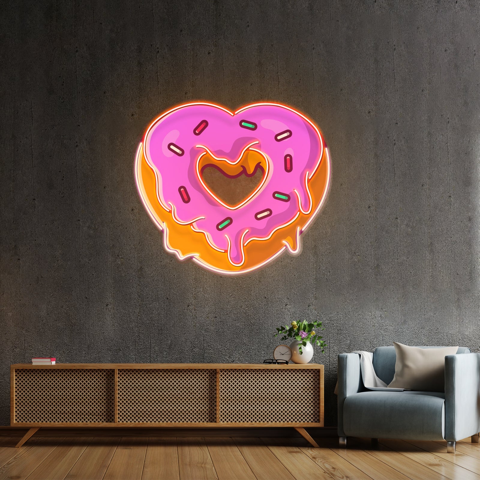 Heart Sword Custom Led Signs Artwork For Sale