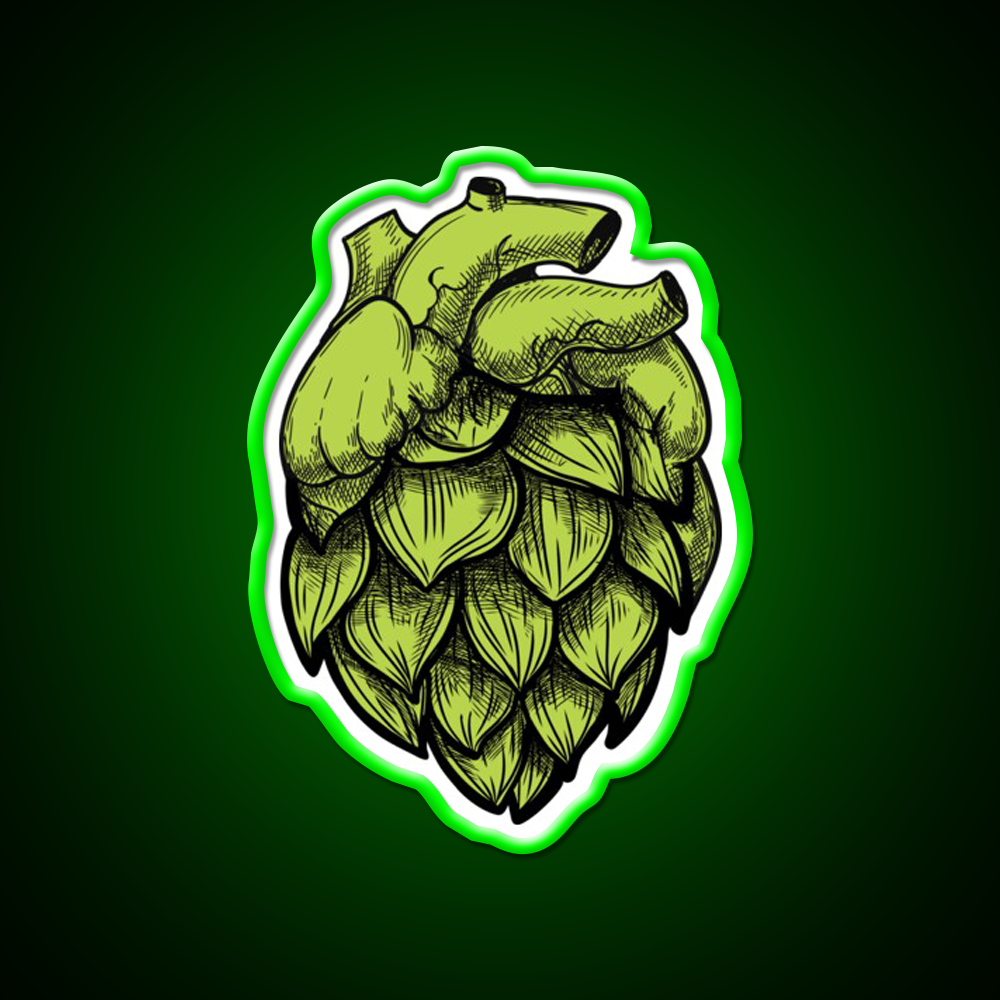 Heart Shaped Hops Green Beer Bar Decor Led Neon Sign Rgb Color - LED neon sign view 8