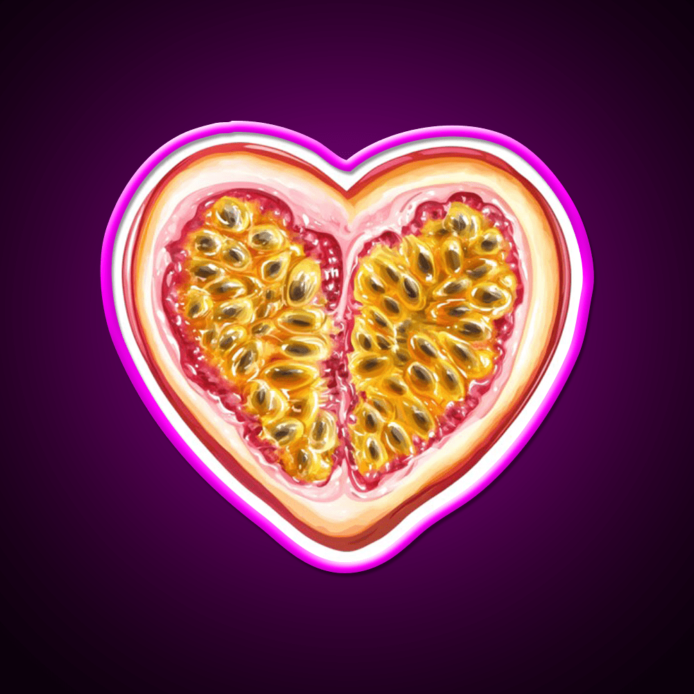 Heart Shaped Passion Fruit Snack Food Led Neon Sign Rgb Color - Shineneon