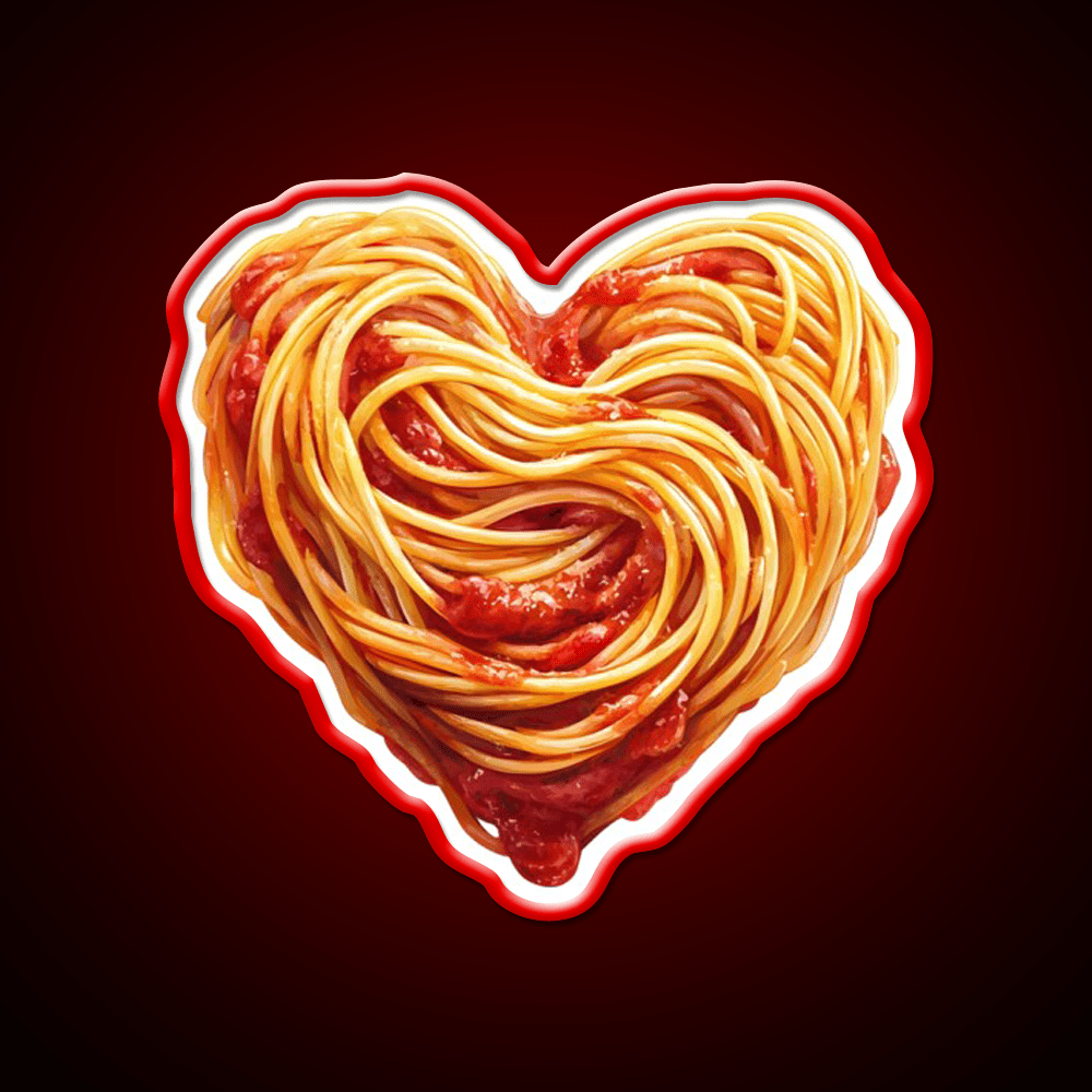 Heart Shaped Spaghetti Marinara Snack Food Led Neon Sign Rgb Color - Shineneon