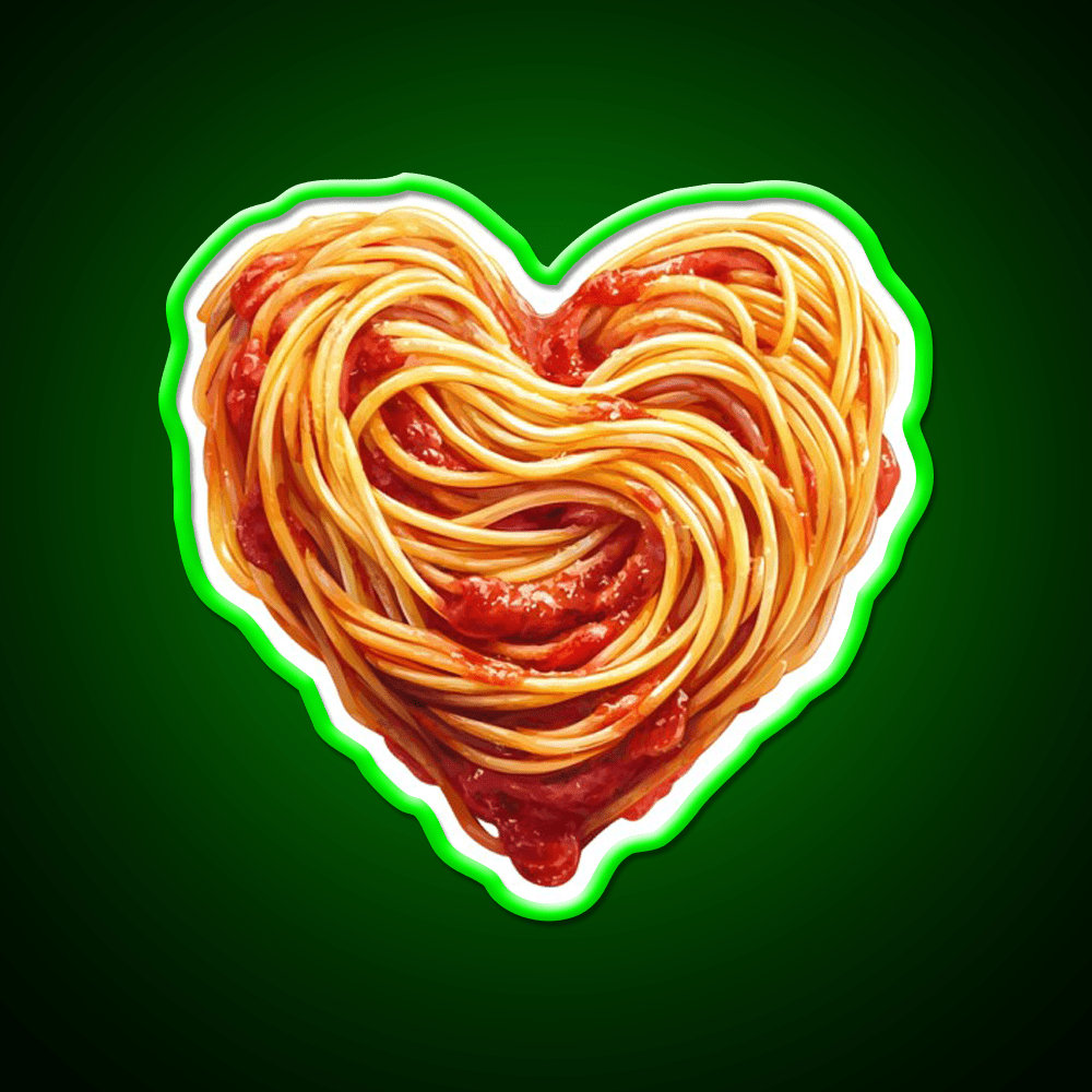 Heart Shaped Spaghetti Marinara Snack Food Led Neon Sign Rgb Color - Shineneon