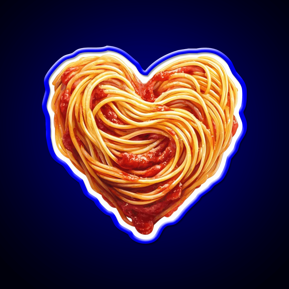 Heart Shaped Spaghetti Marinara Snack Food Led Neon Sign Rgb Color - Shineneon