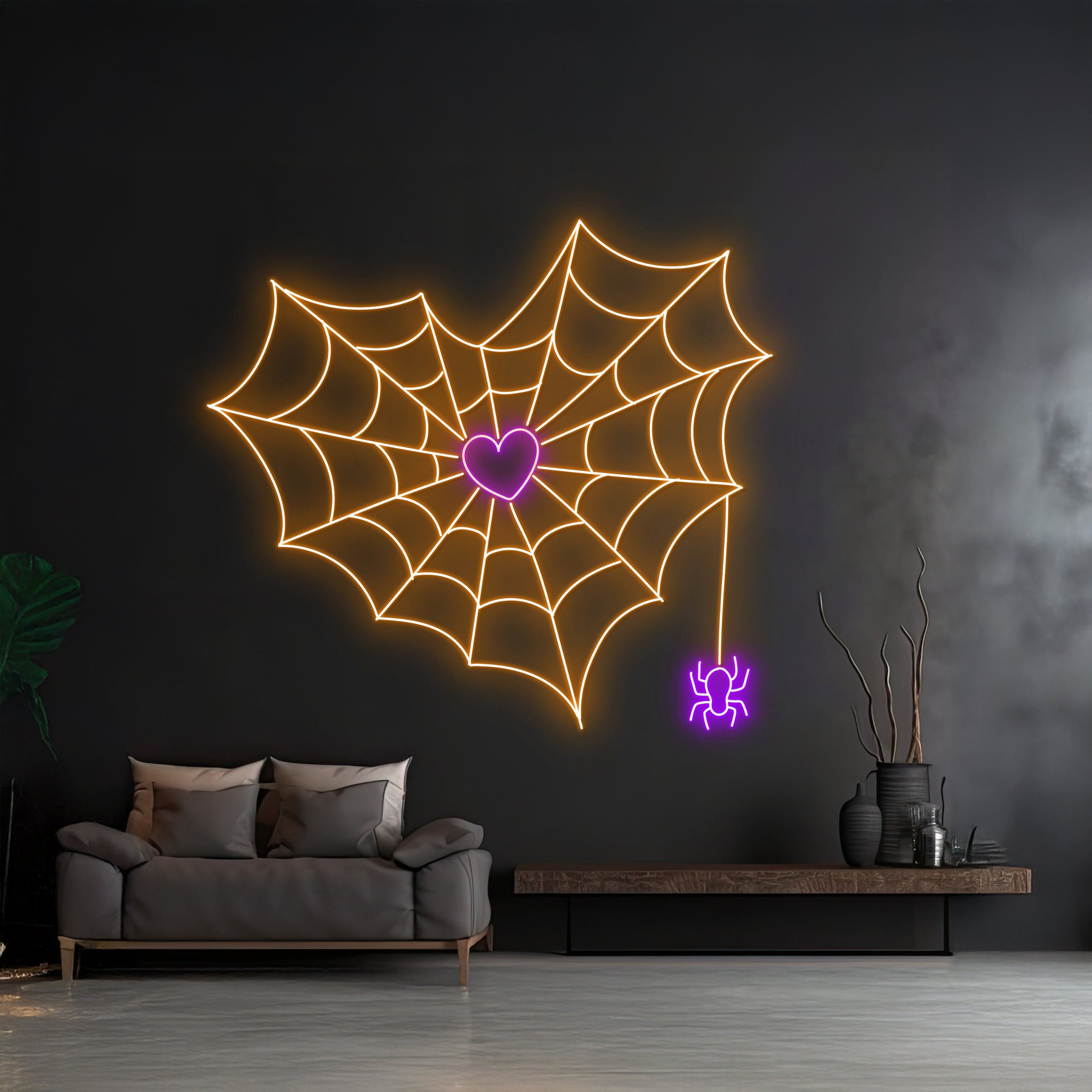 Heart Spider Web Neon Light | Shineneon