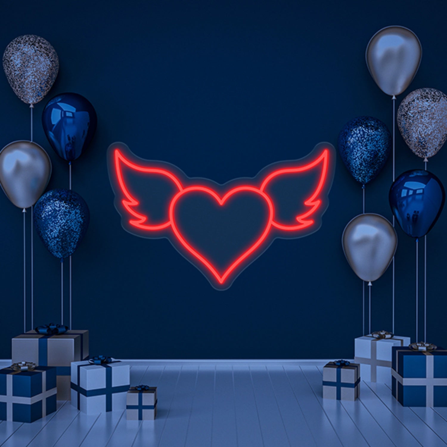 Heart Wings Valentines Day Love Neon Sign Wall Art Decor | Shineneon