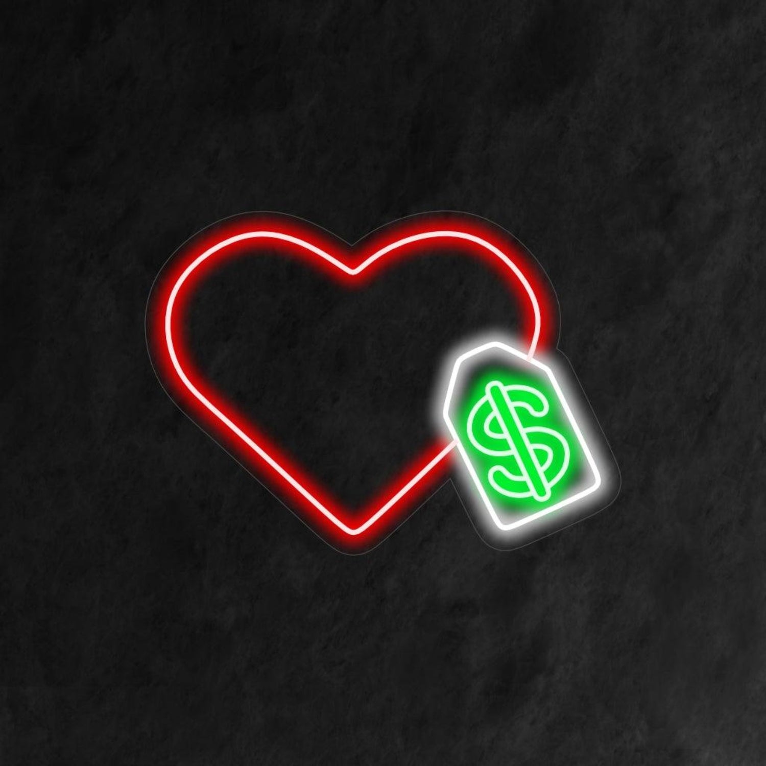 Heart With Dollar Led Neon Sign For Shop Decor - Shineneon